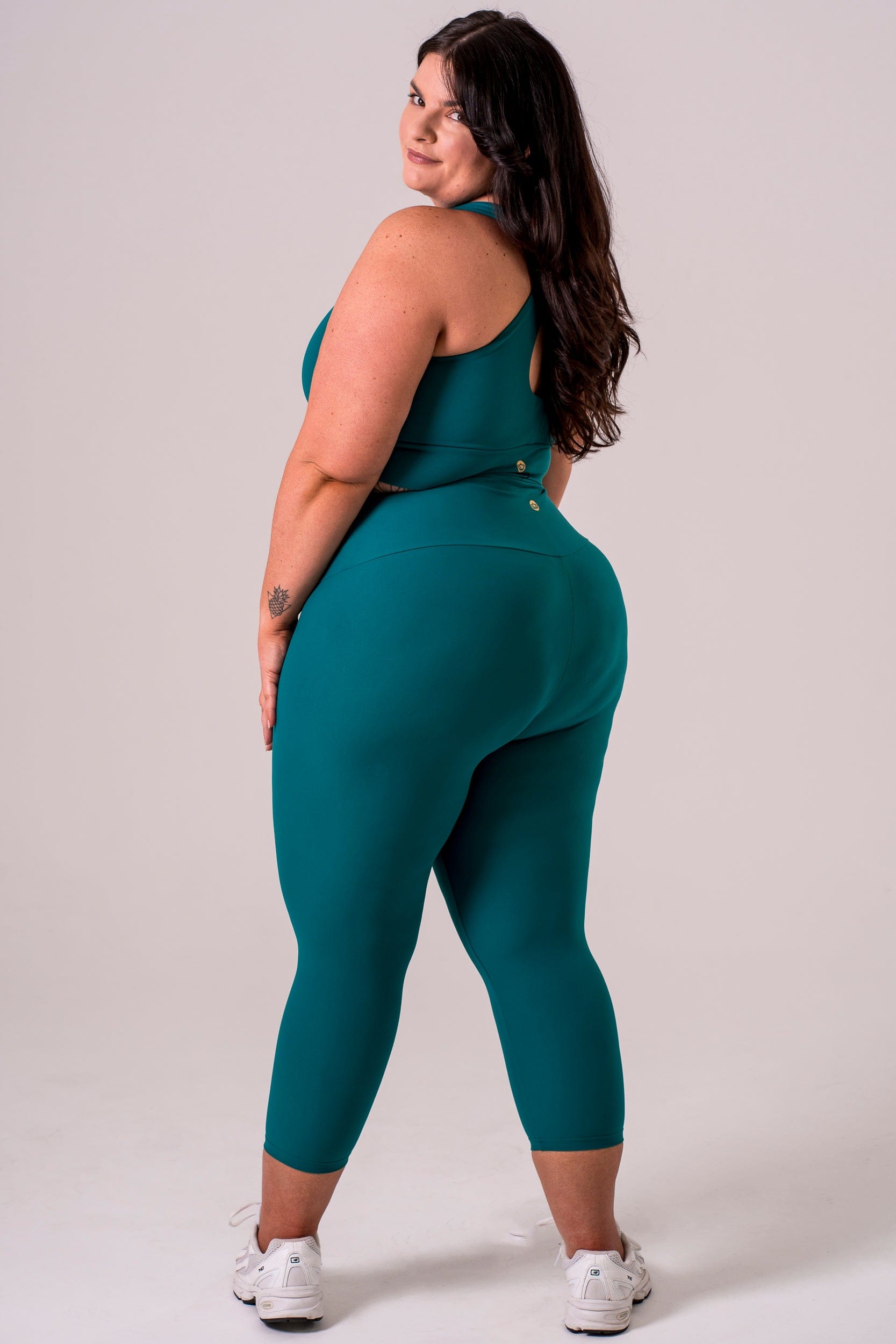 Teal Dynamic High Waisted Capri Leggings