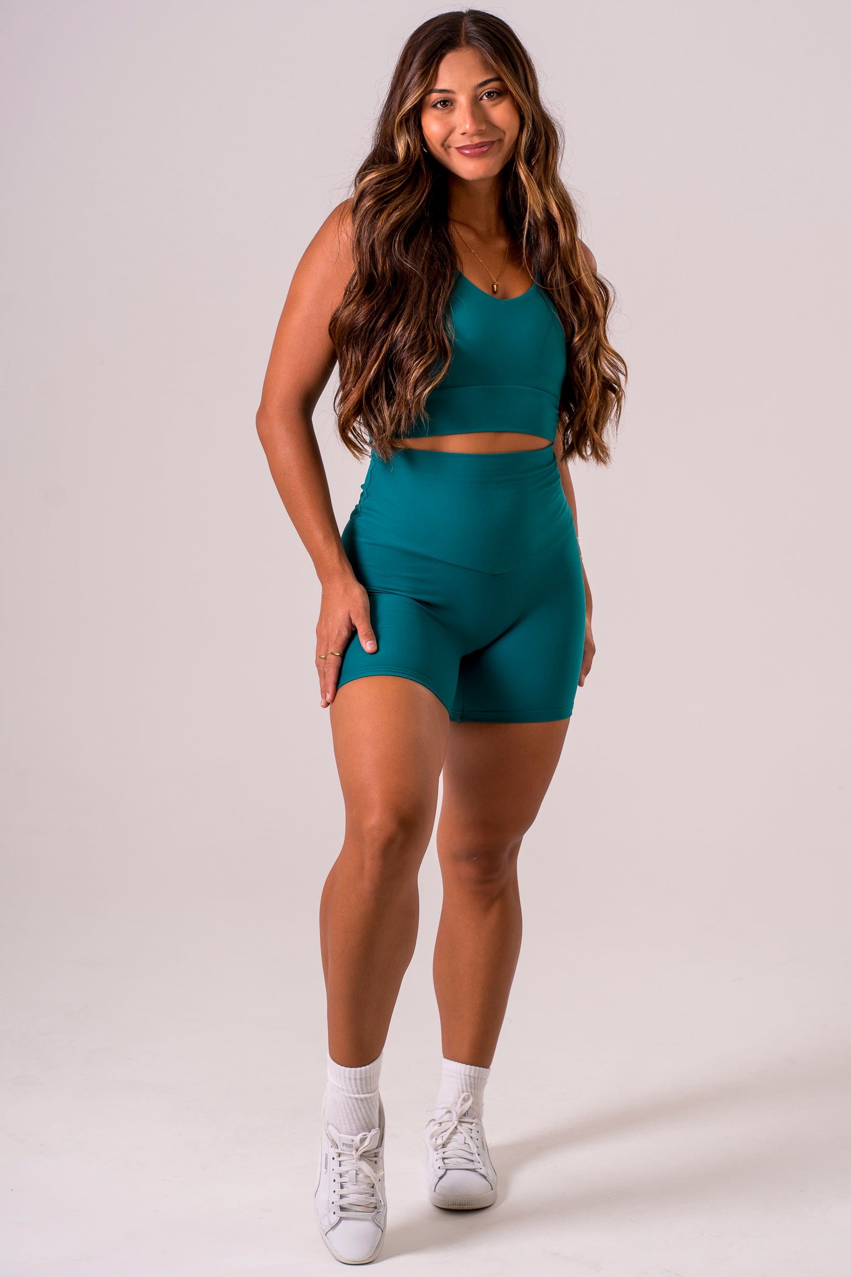 Teal Dynamic High Waisted Shorties