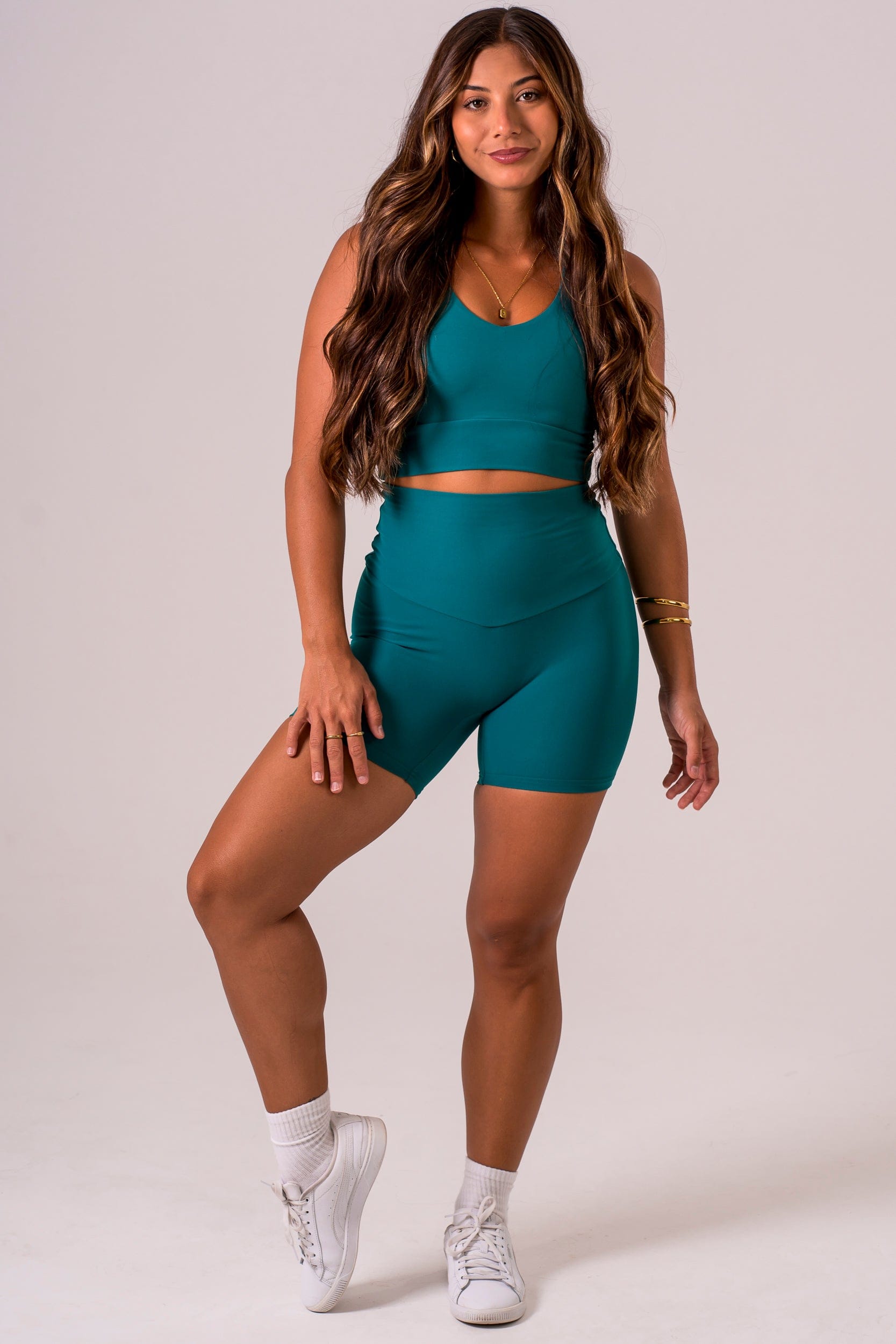 Teal Dynamic High Waisted Shorties