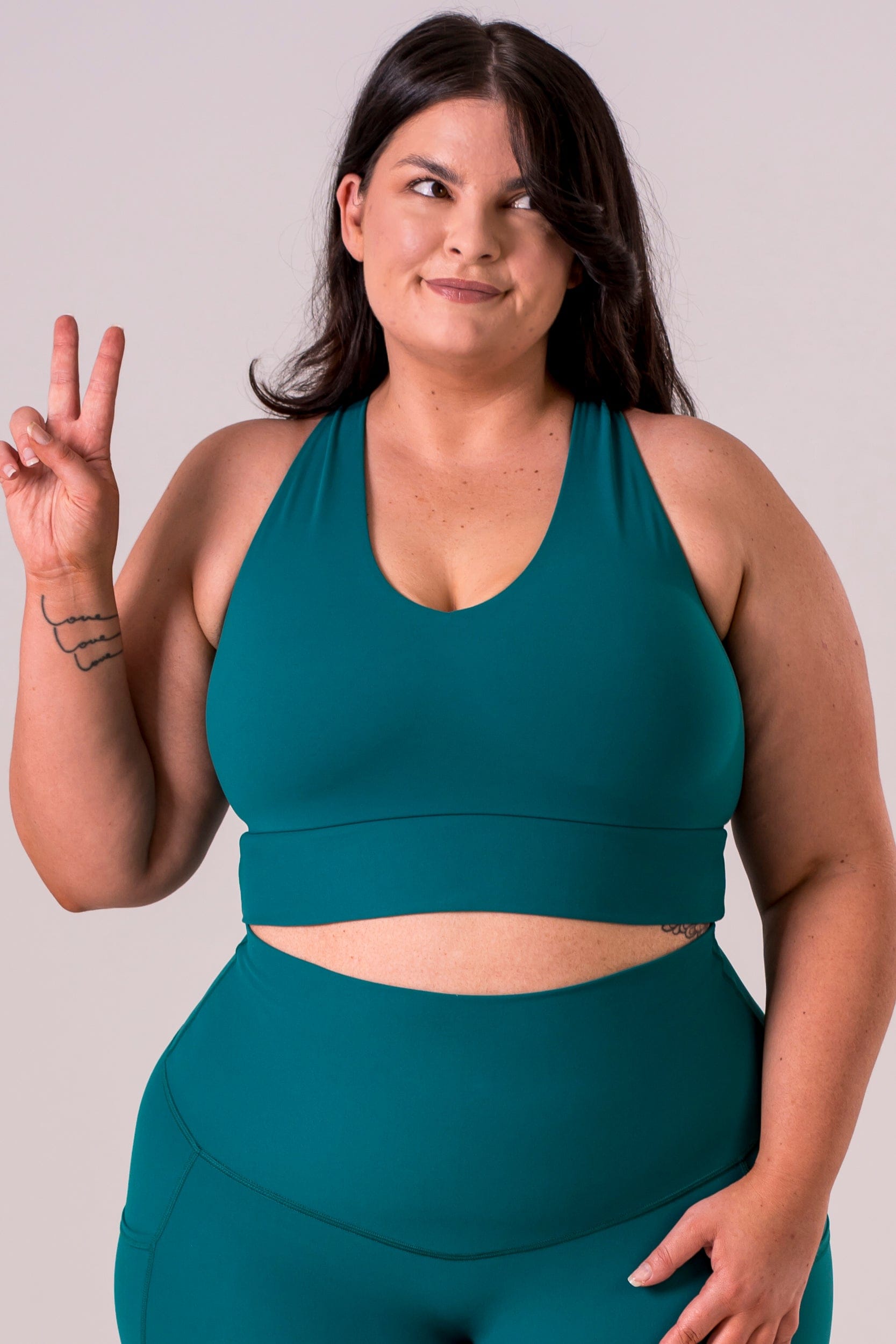 Teal Dynamic Sports Crop