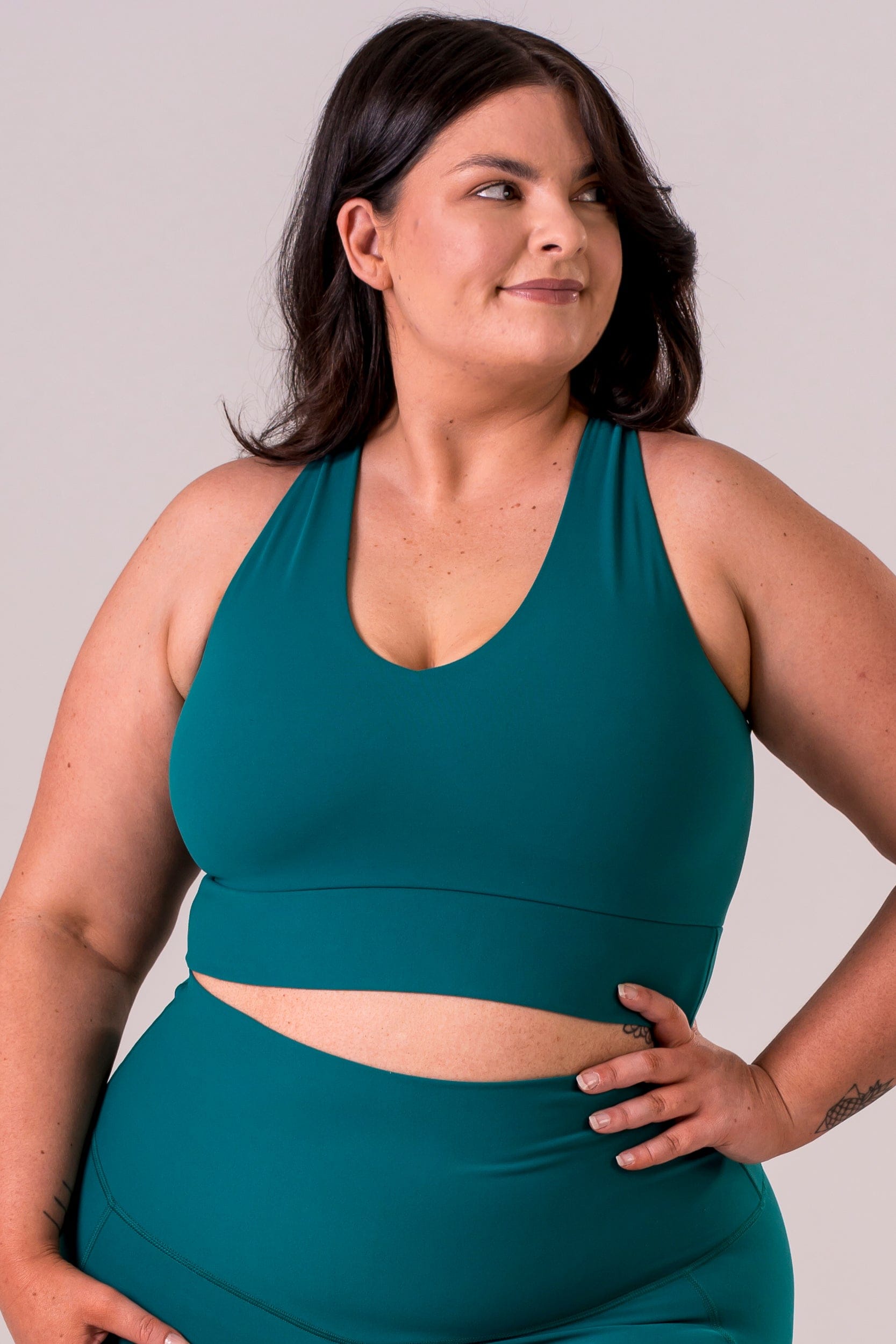 Teal Dynamic Sports Crop