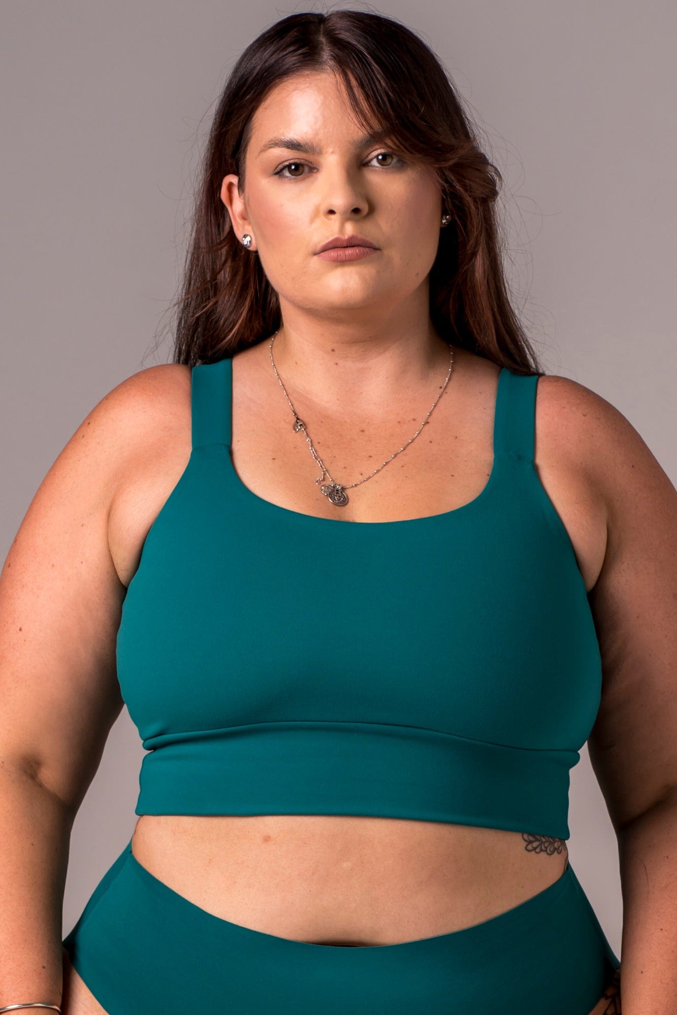 Teal Luxe Yoga Crop