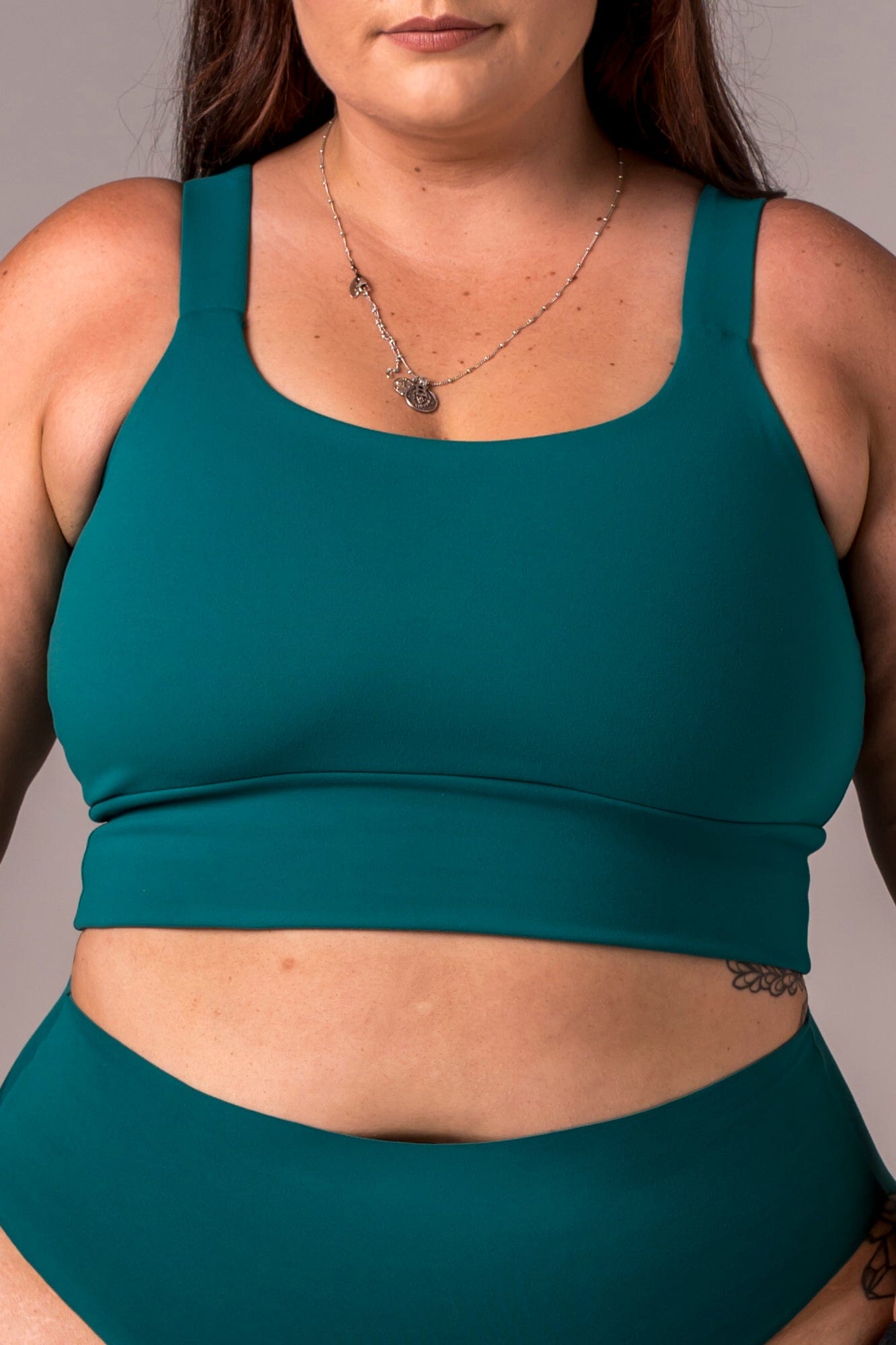 Teal Luxe Yoga Crop