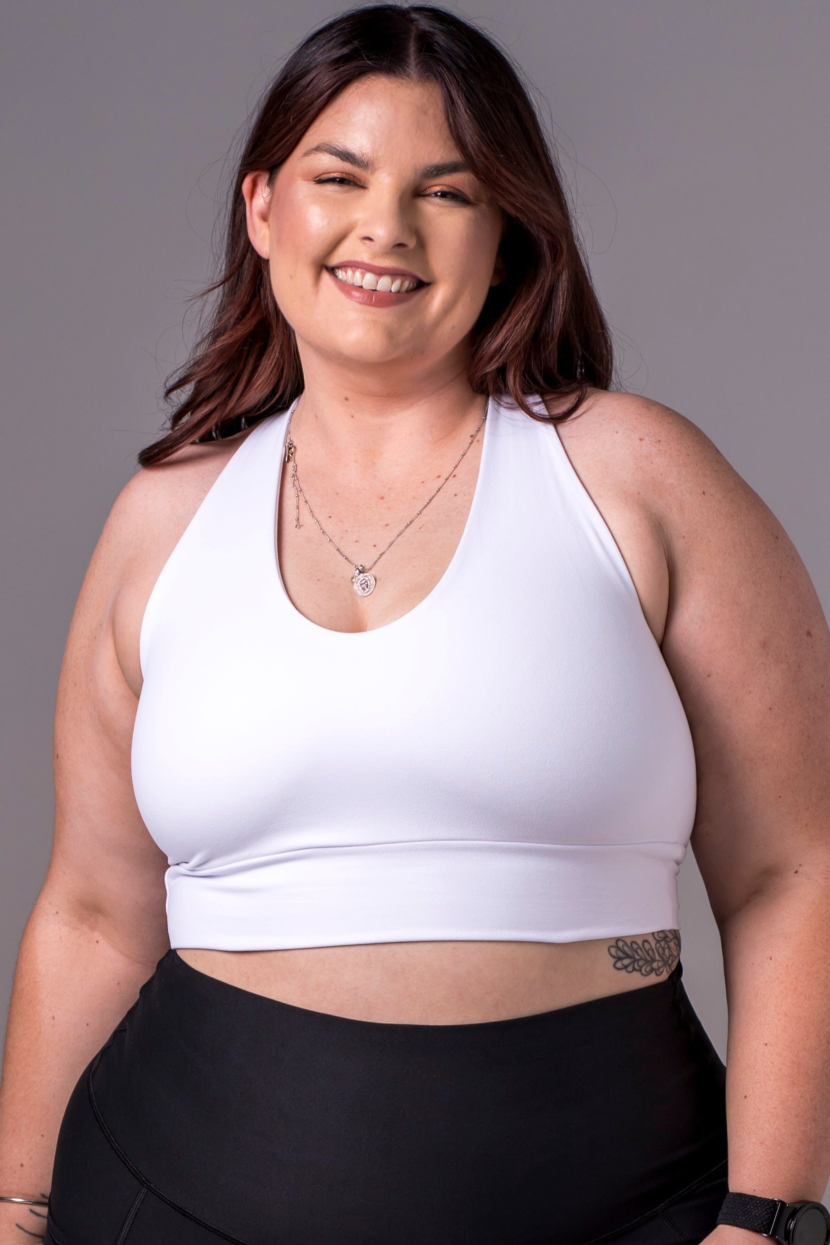 White Dynamic Sports Crop