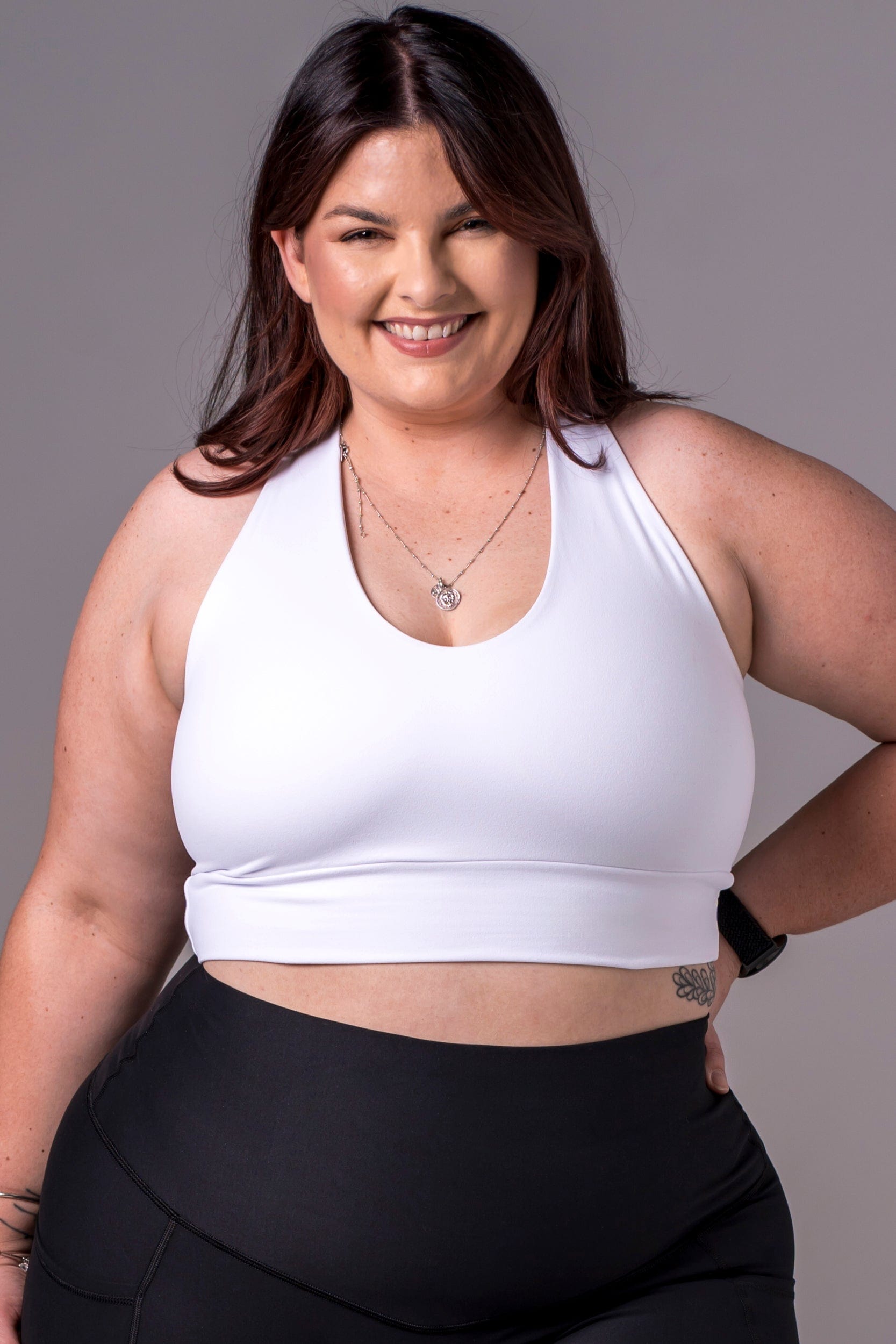 White Dynamic Sports Crop