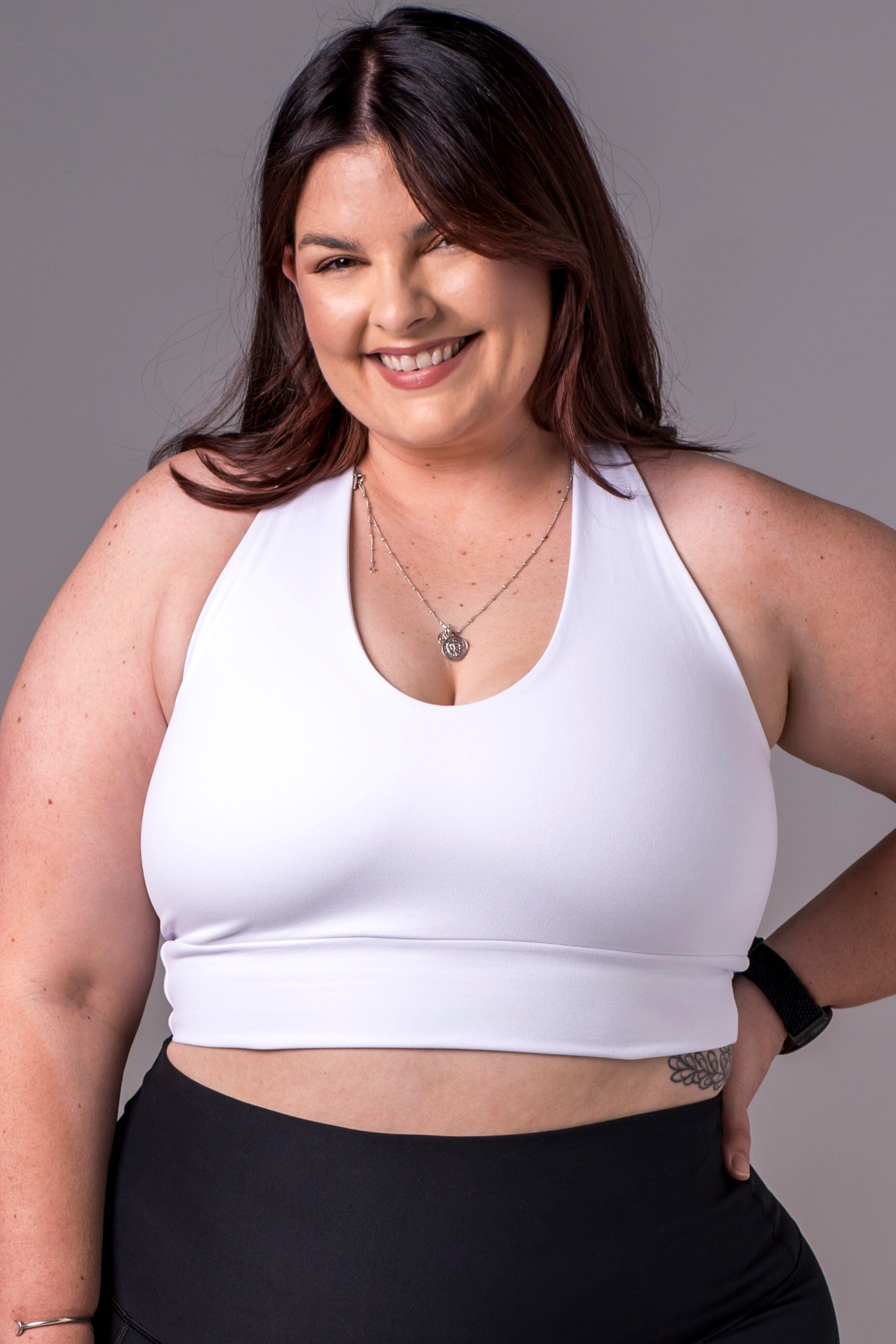 White Dynamic Sports Crop