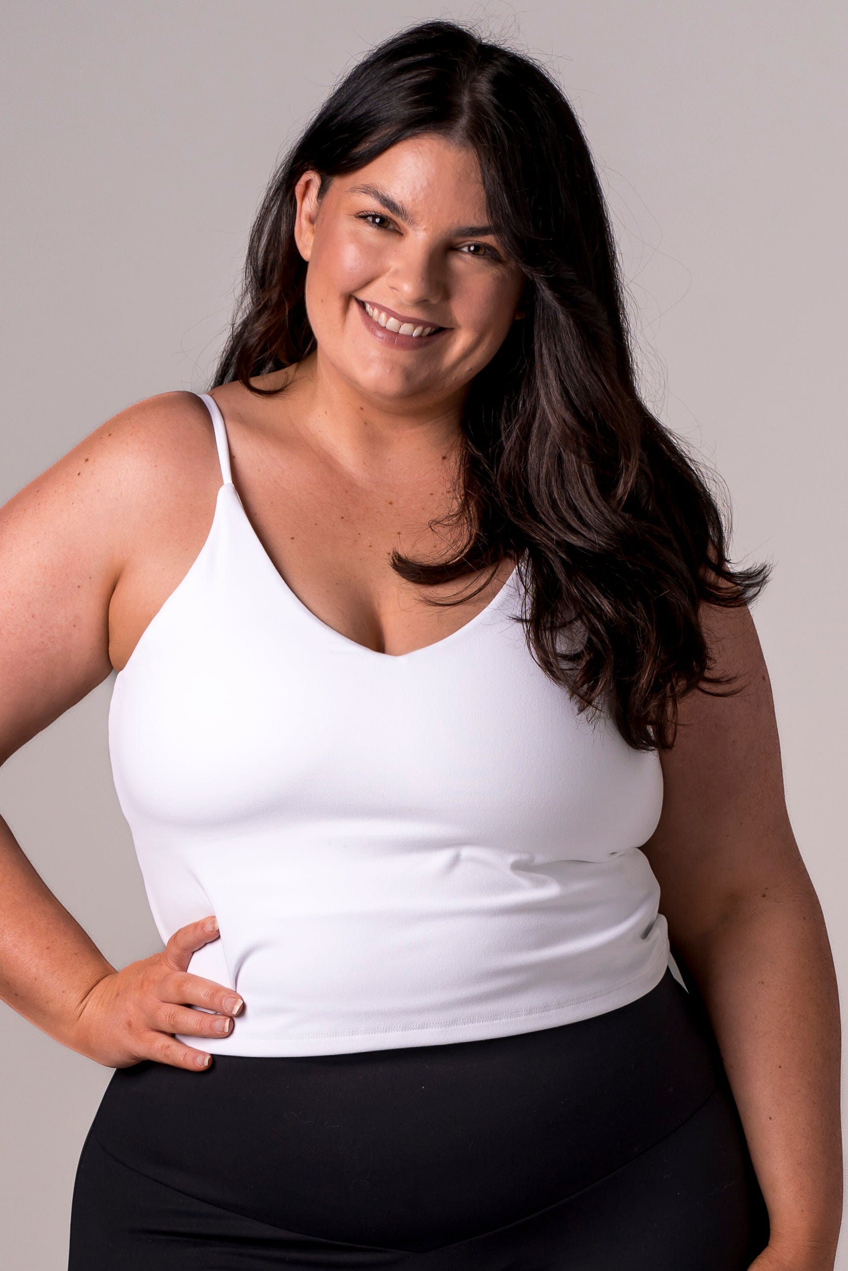 White Luxe Longline Crop