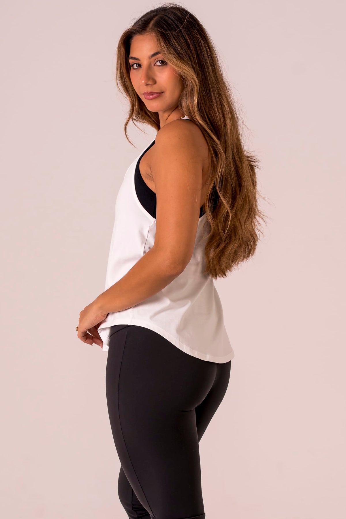 White Racer Tank