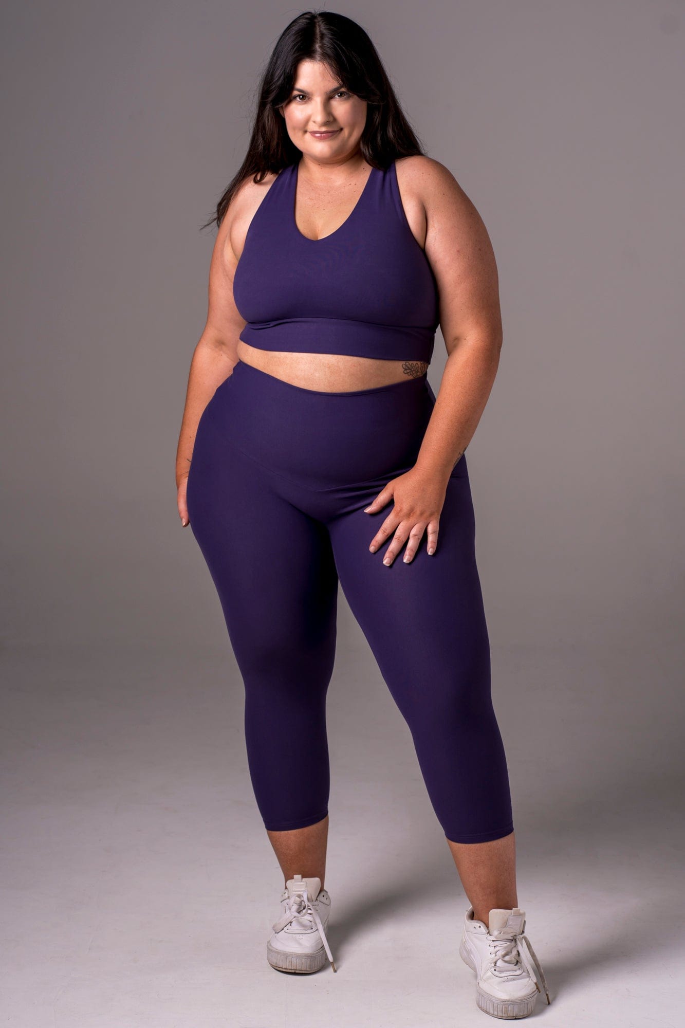 Amethyst Dynamic High Waisted Capri Leggings