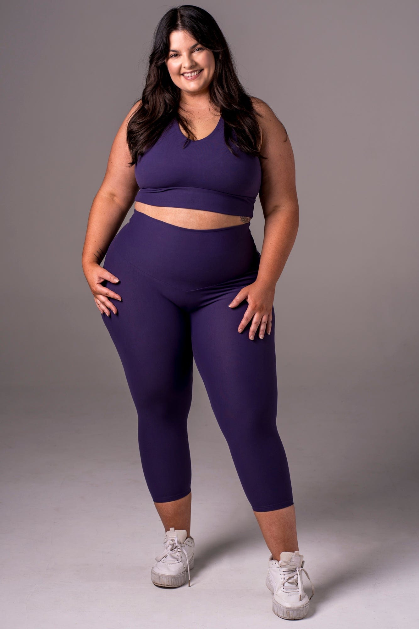 Amethyst Dynamic High Waisted Capri Leggings