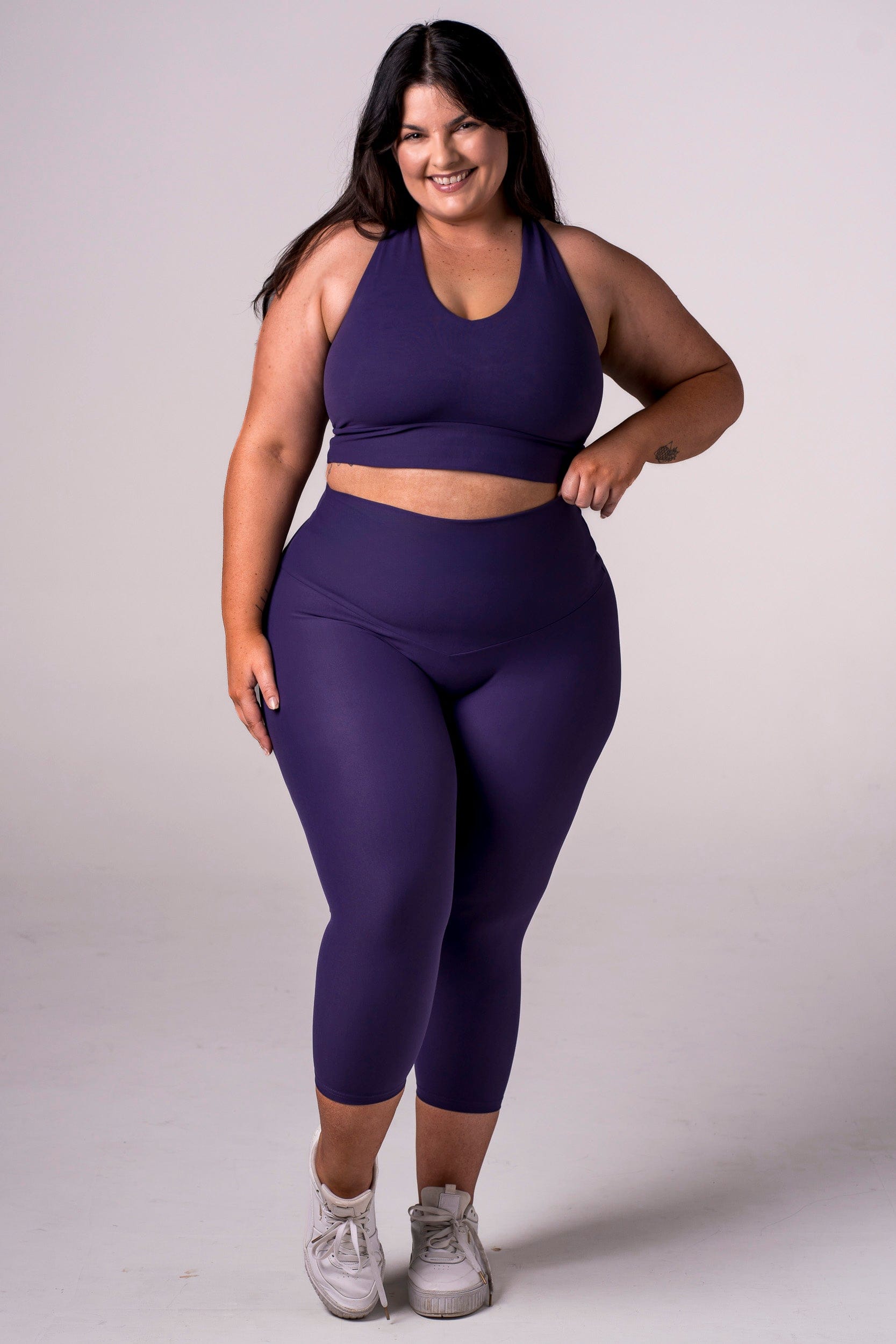 Amethyst Dynamic High Waisted Capri Leggings