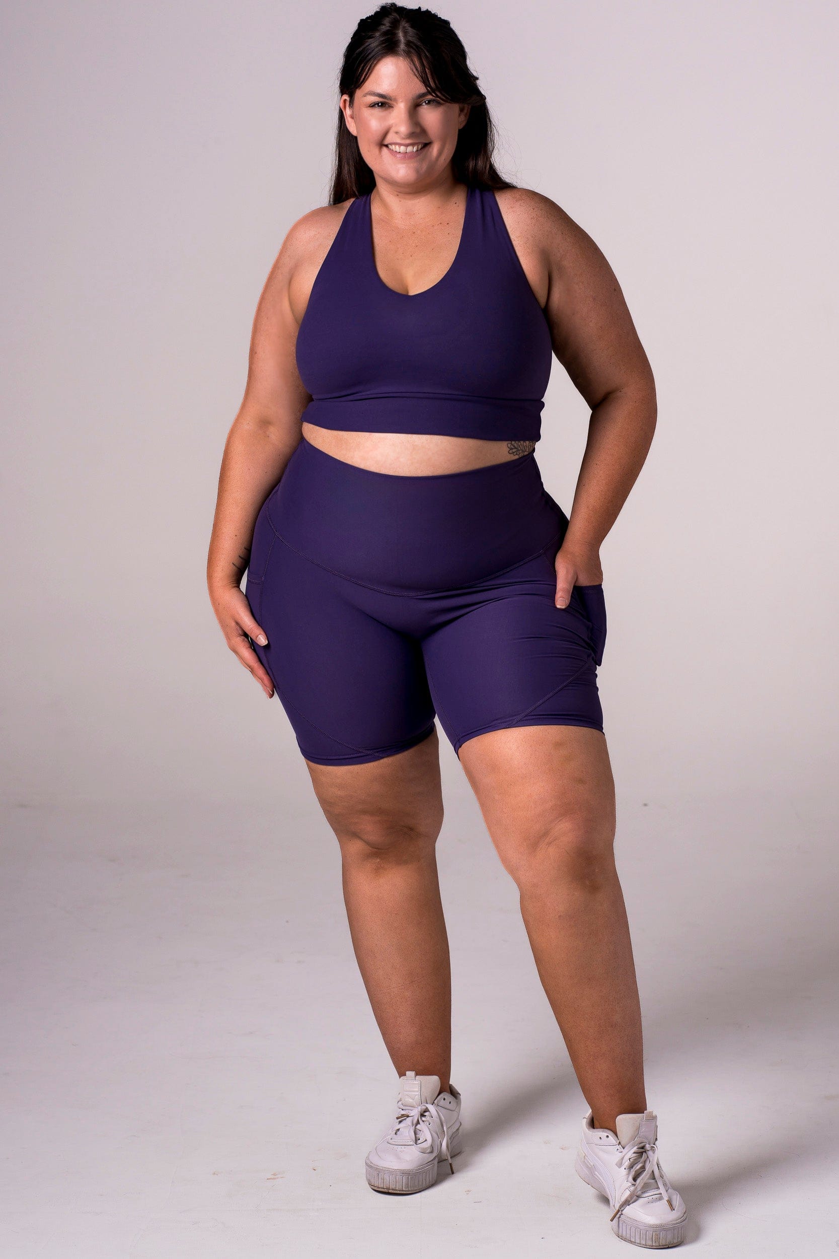 Amethyst Dynamic High Waisted Pocket Shaper Booty Shorts