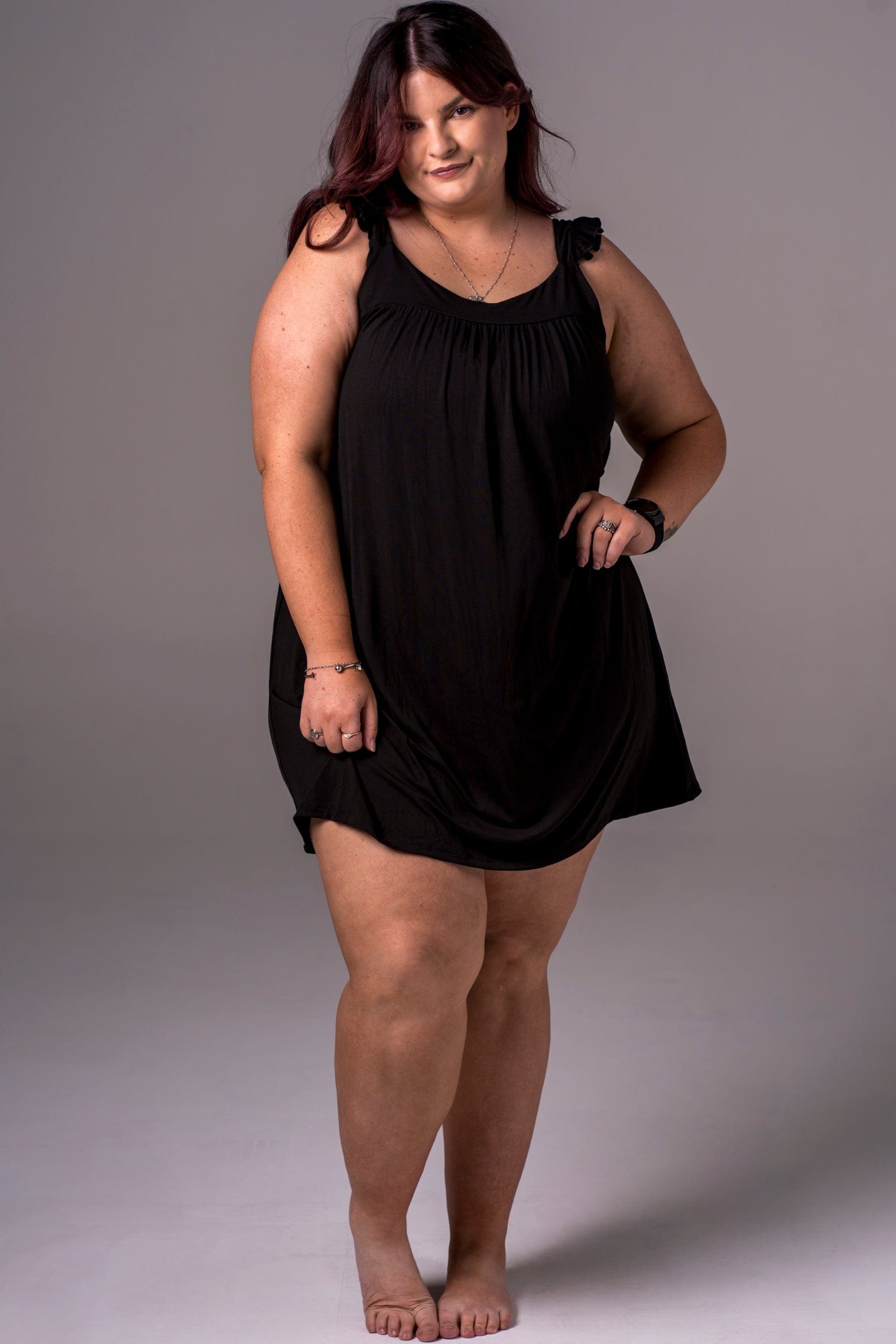 Black Bamboo Pyjama Dress