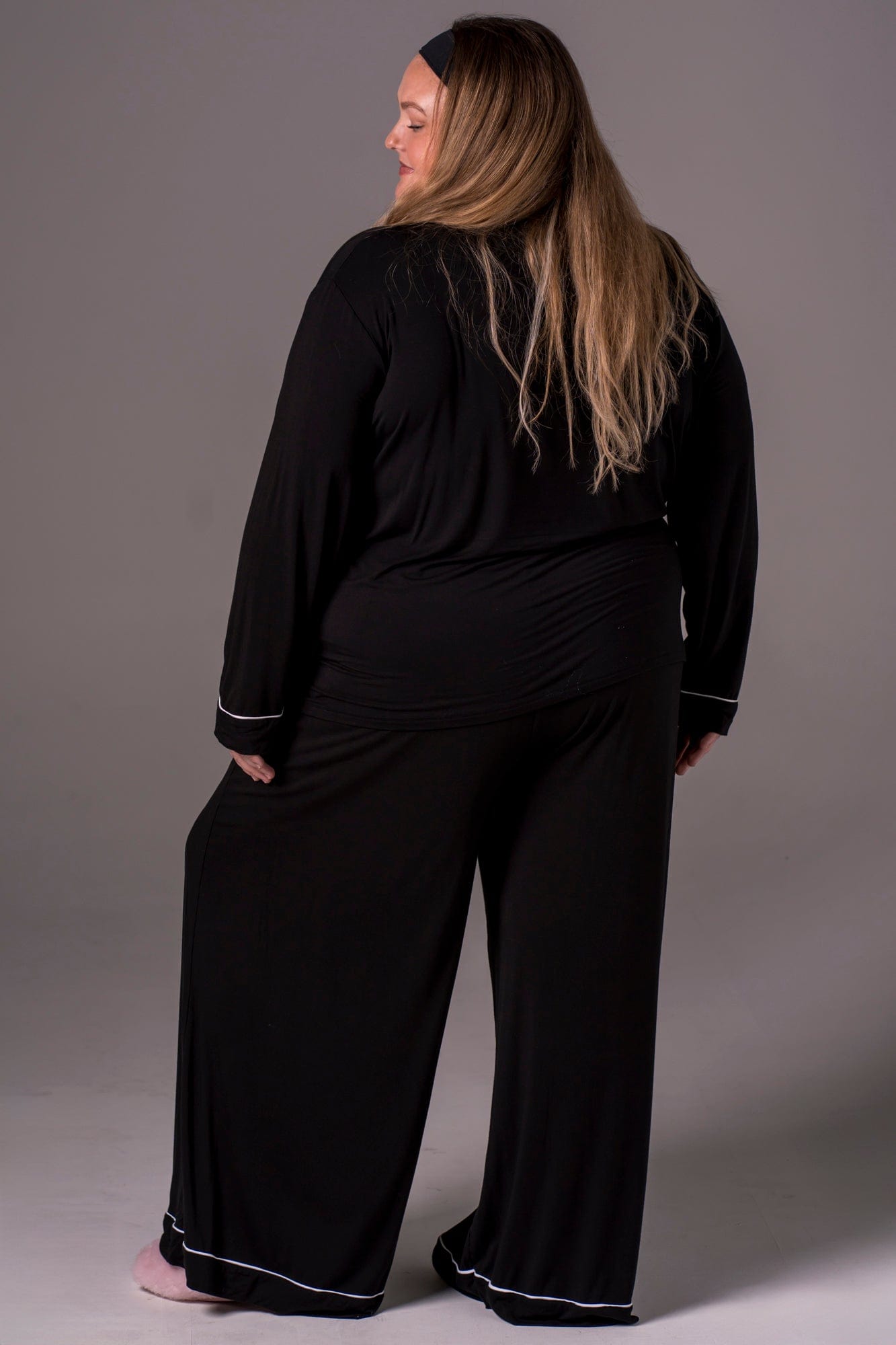 Black Bamboo Pyjama Long Set