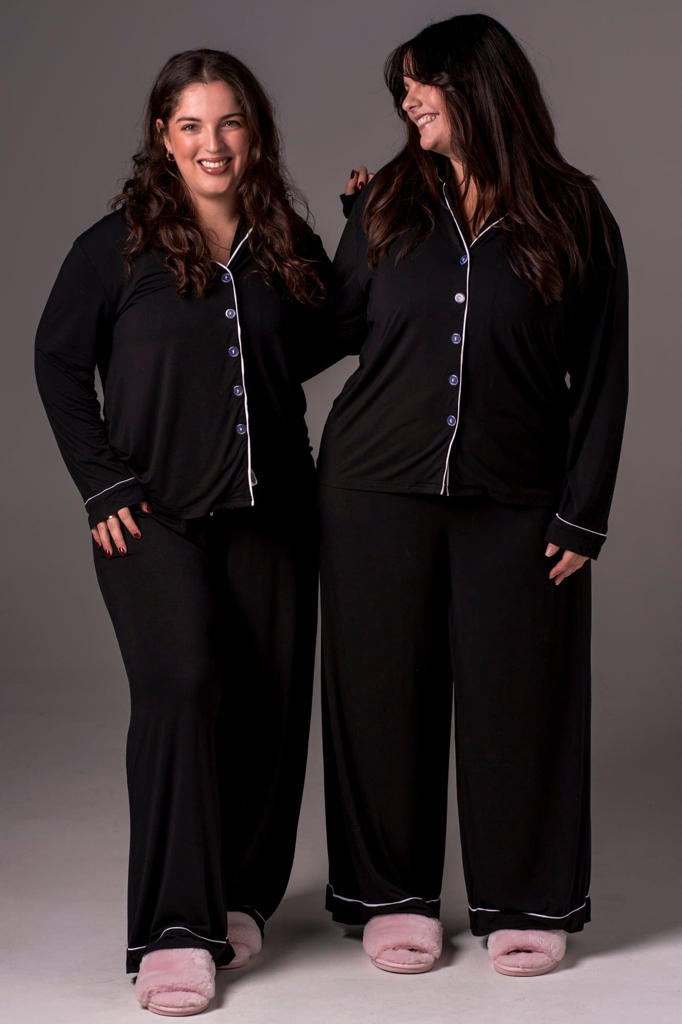 Black Bamboo Pyjama Long Set
