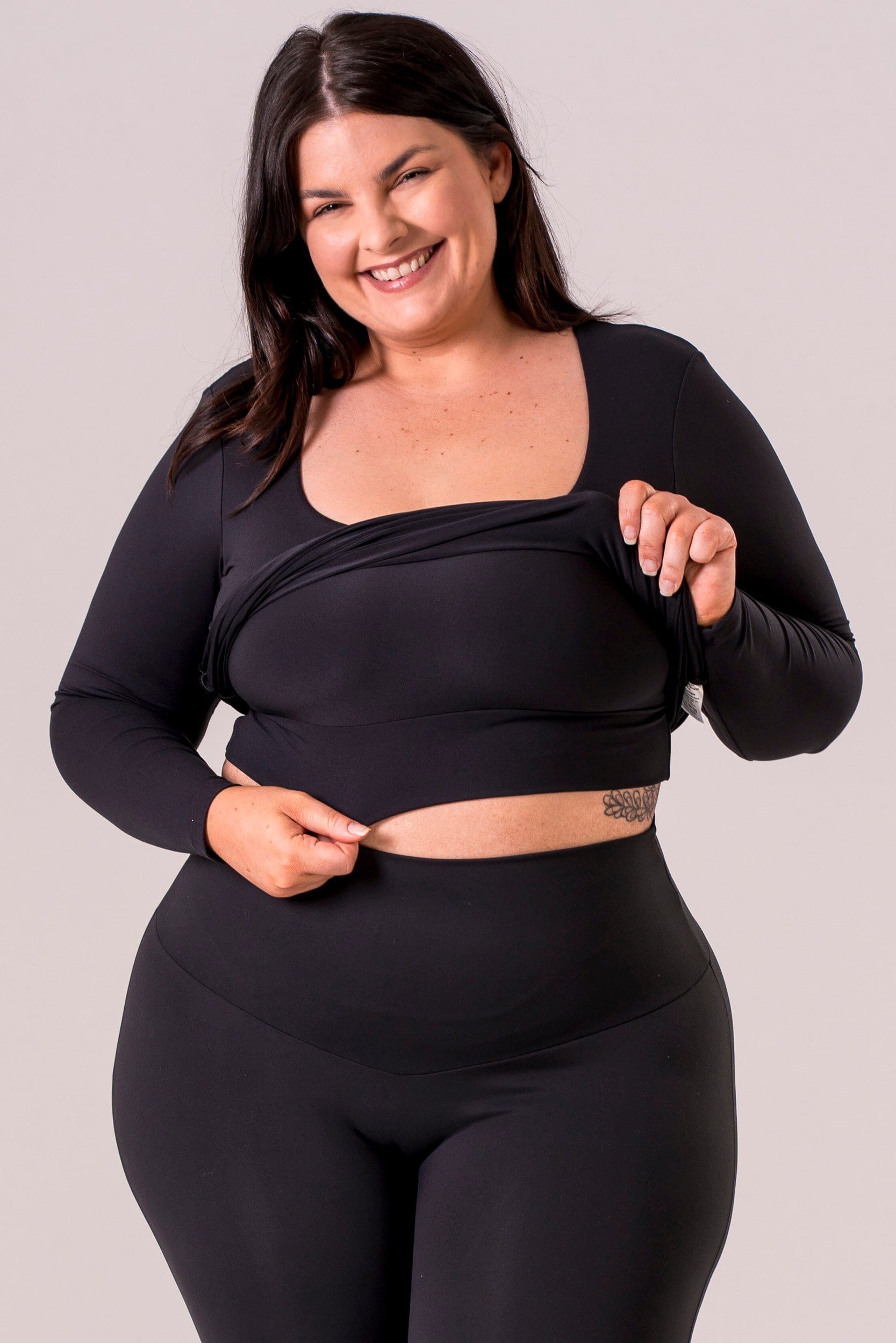 Black Built-In Long Sleeve Tee