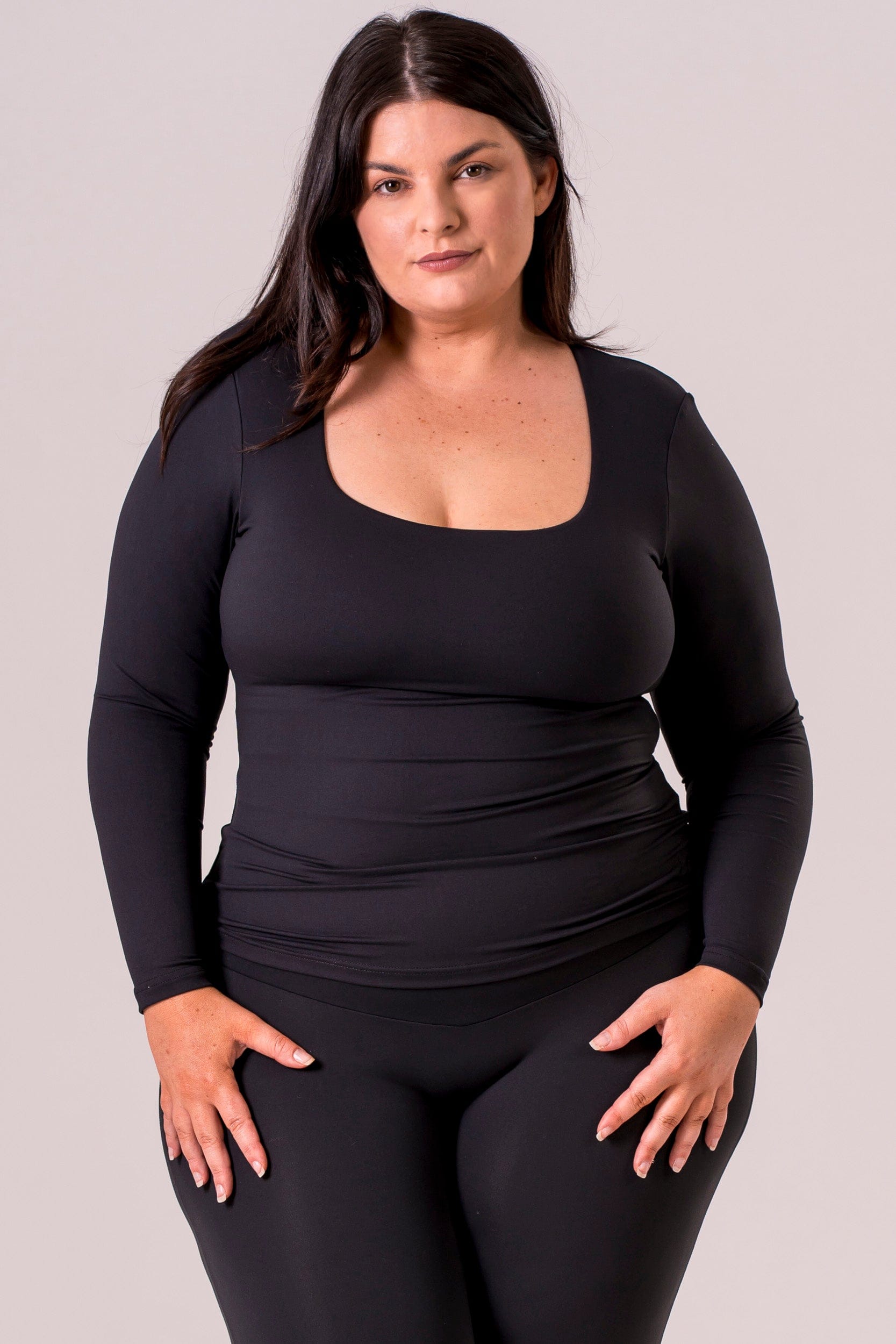 Black Built-In Long Sleeve Tee