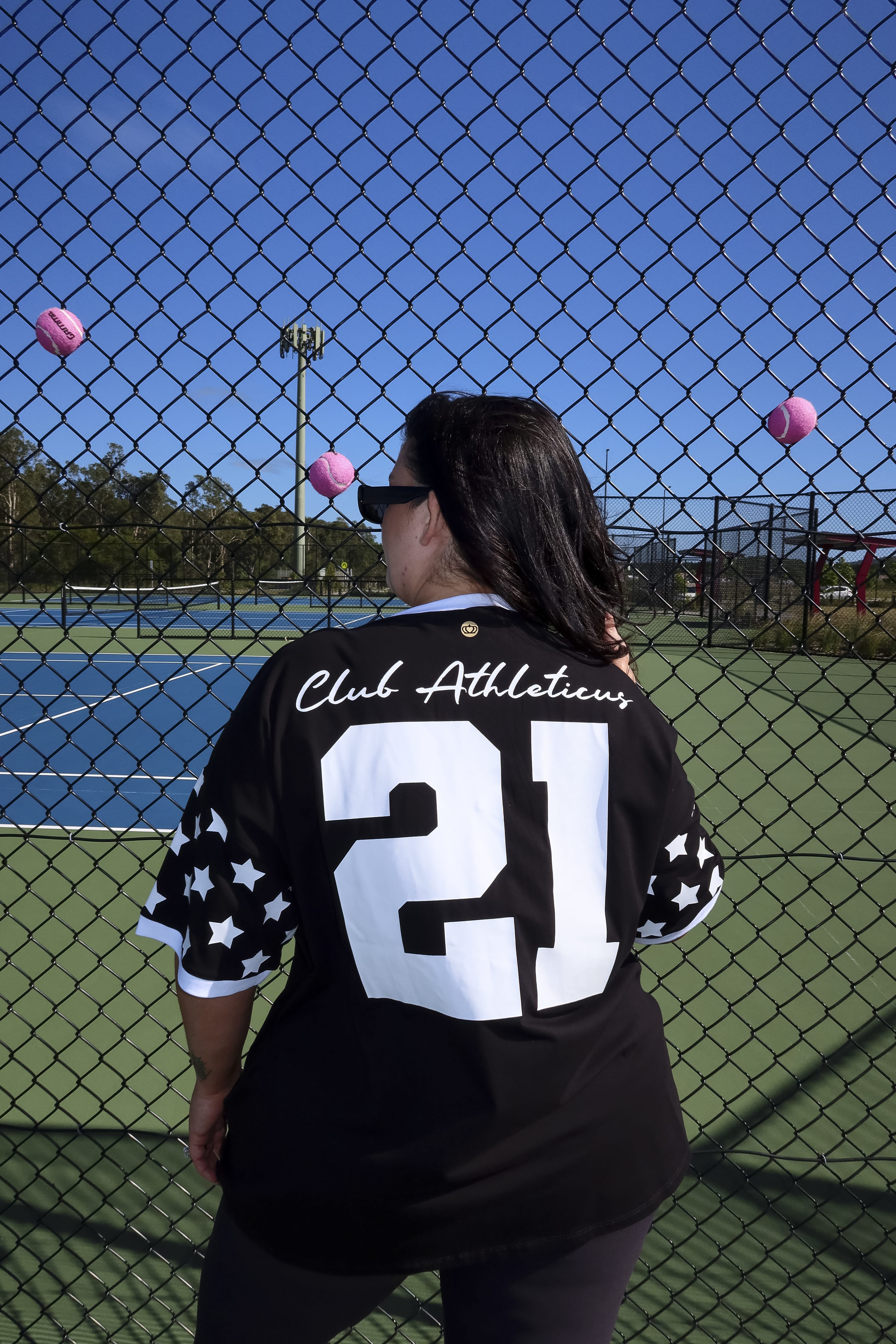 Black Duo Club V Neck Oversized T-Shirt