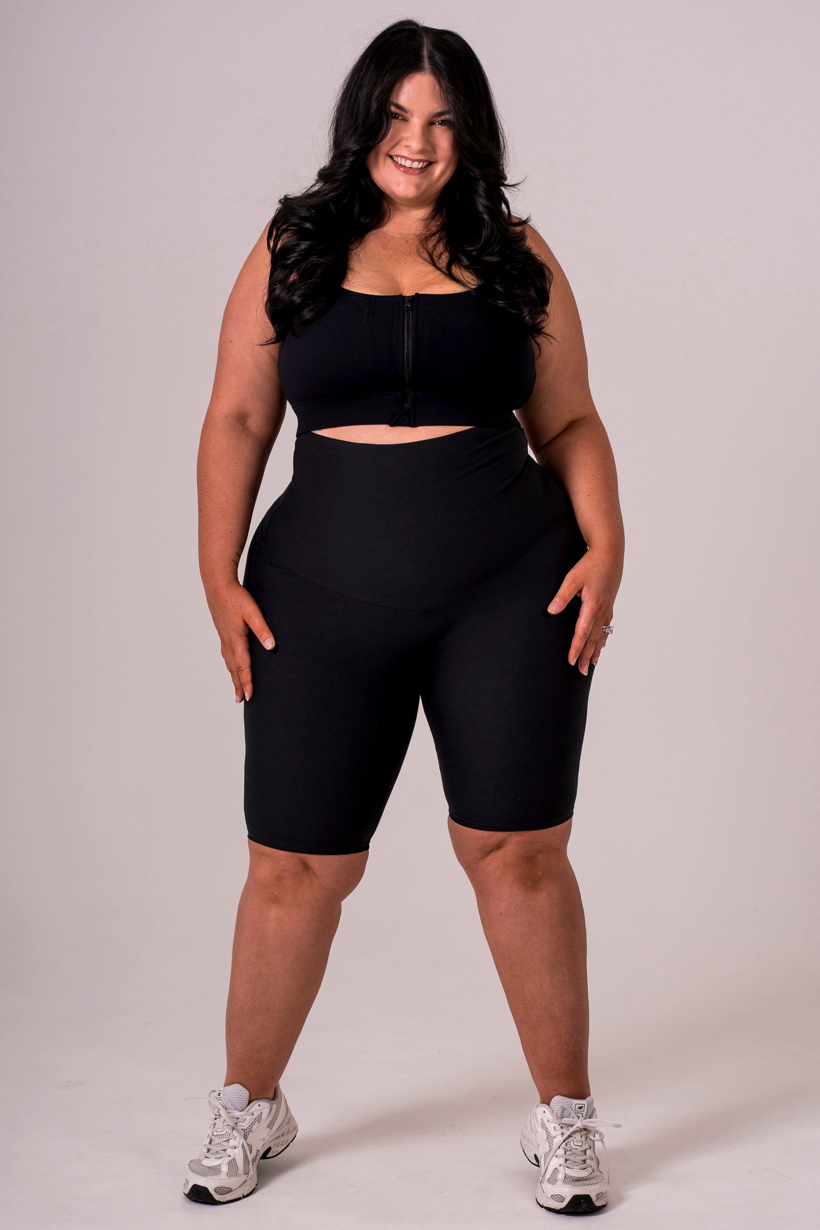 Black Dynamic Extra High Waisted Bike Shorts