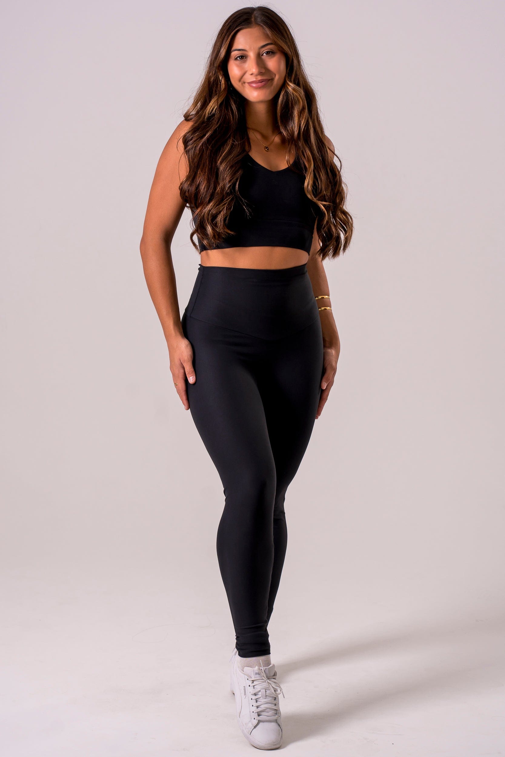 Black Dynamic High Waisted Ankle Biter Leggings