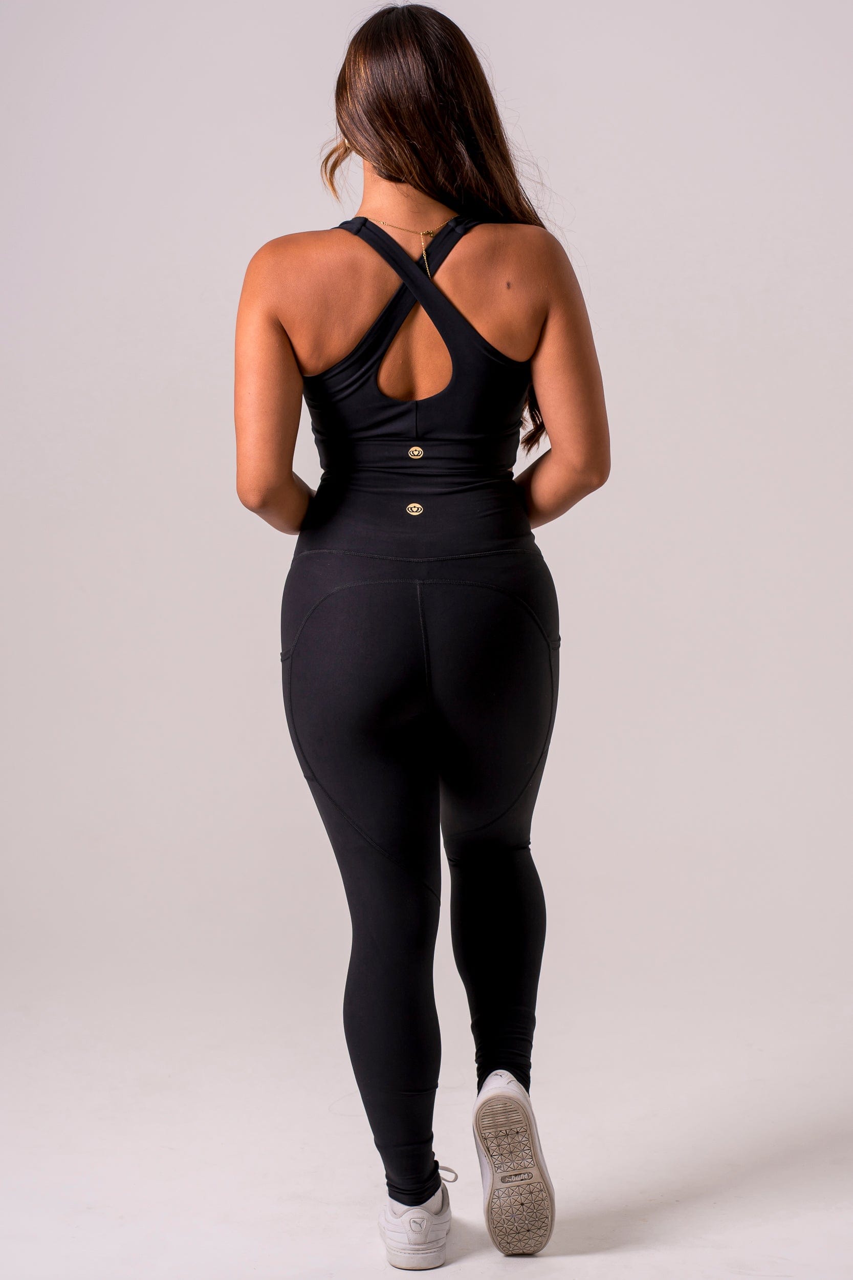 Black Dynamic High Waisted Pocket Shaper Ankle Biter Leggings