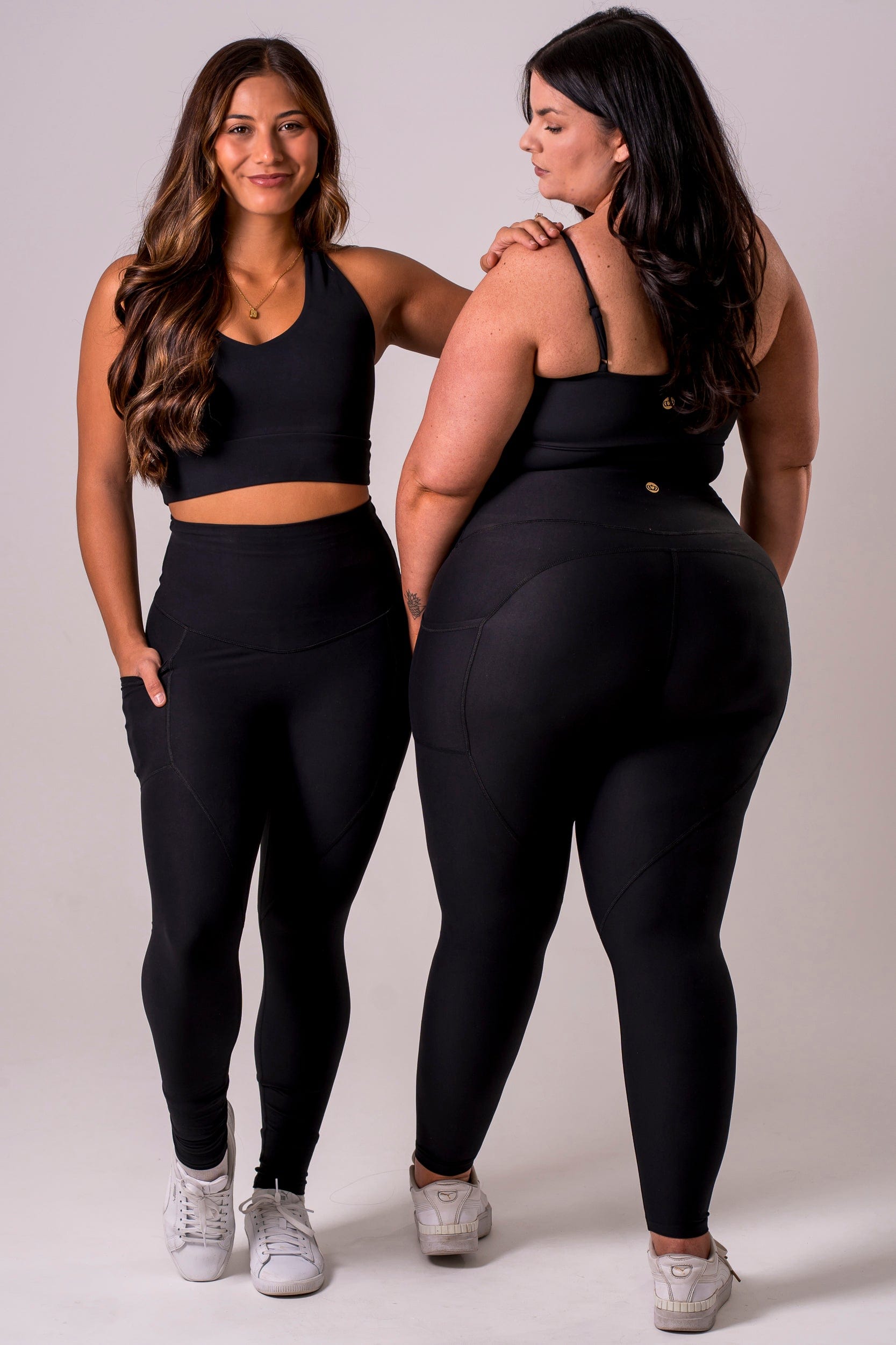 Black Dynamic High Waisted Pocket Shaper Ankle Biter Leggings