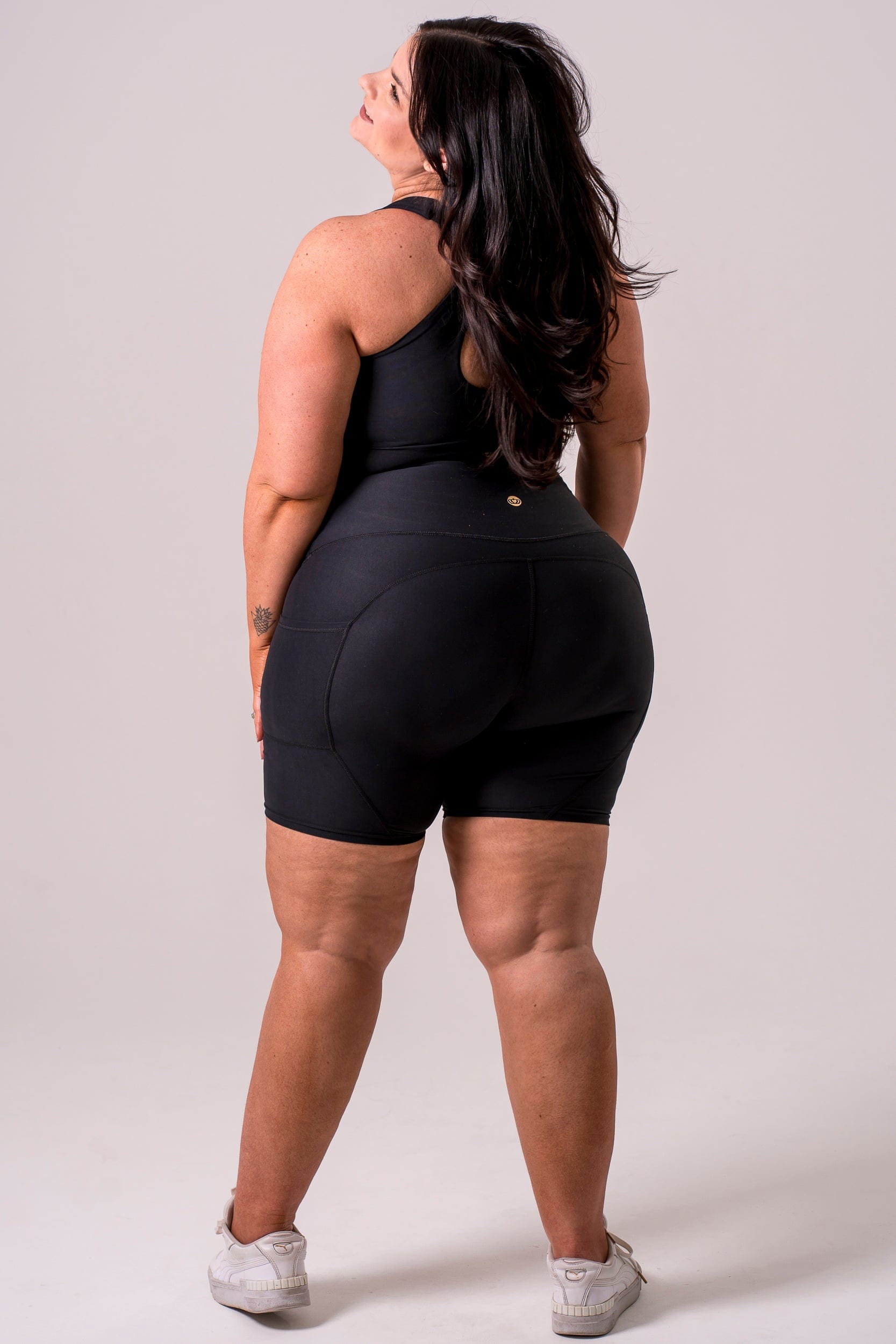 Black Dynamic High Waisted Pocket Shaper Booty Shorts