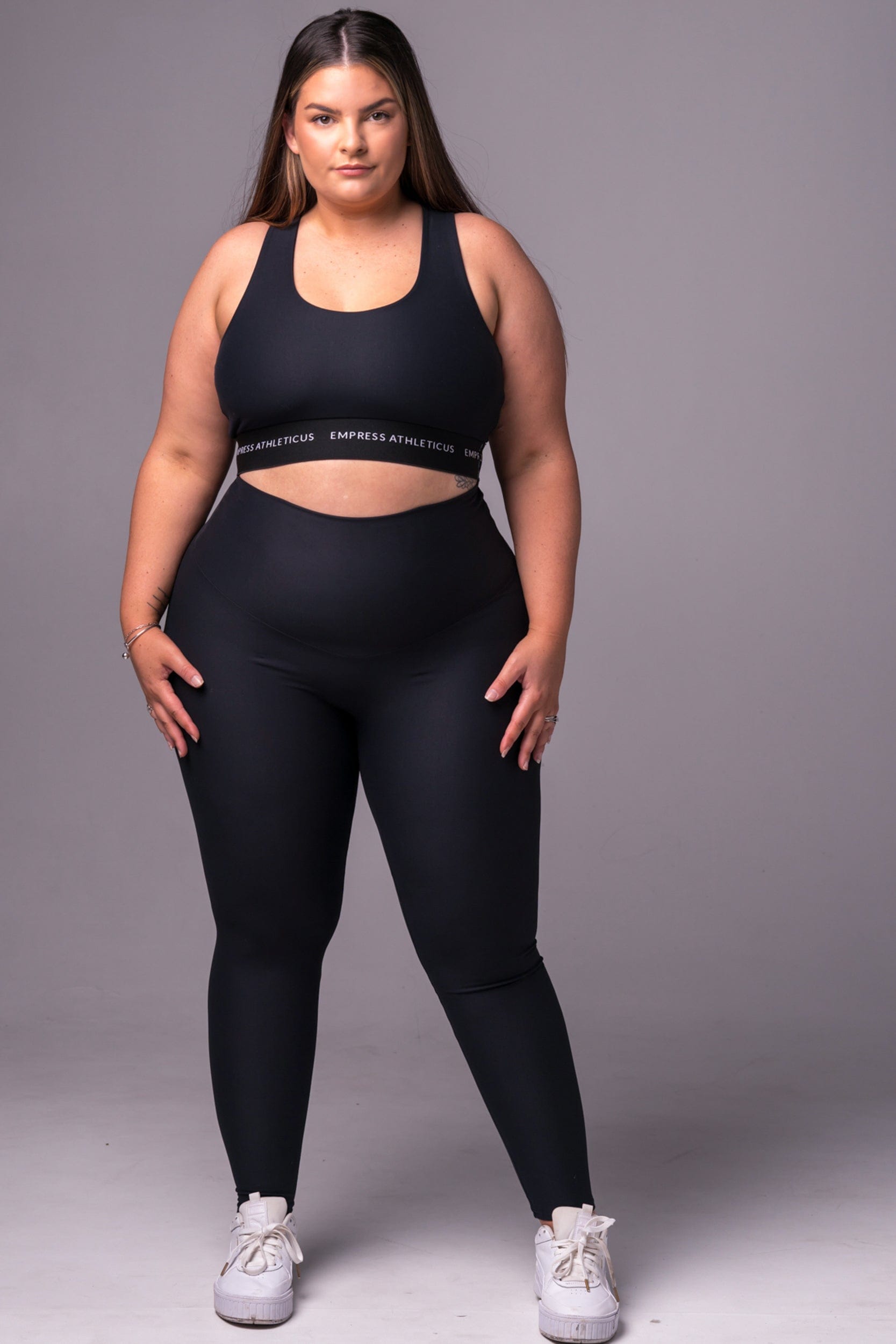 Black Dynamic High Waisted Seamless Front Ankle Biter Leggings