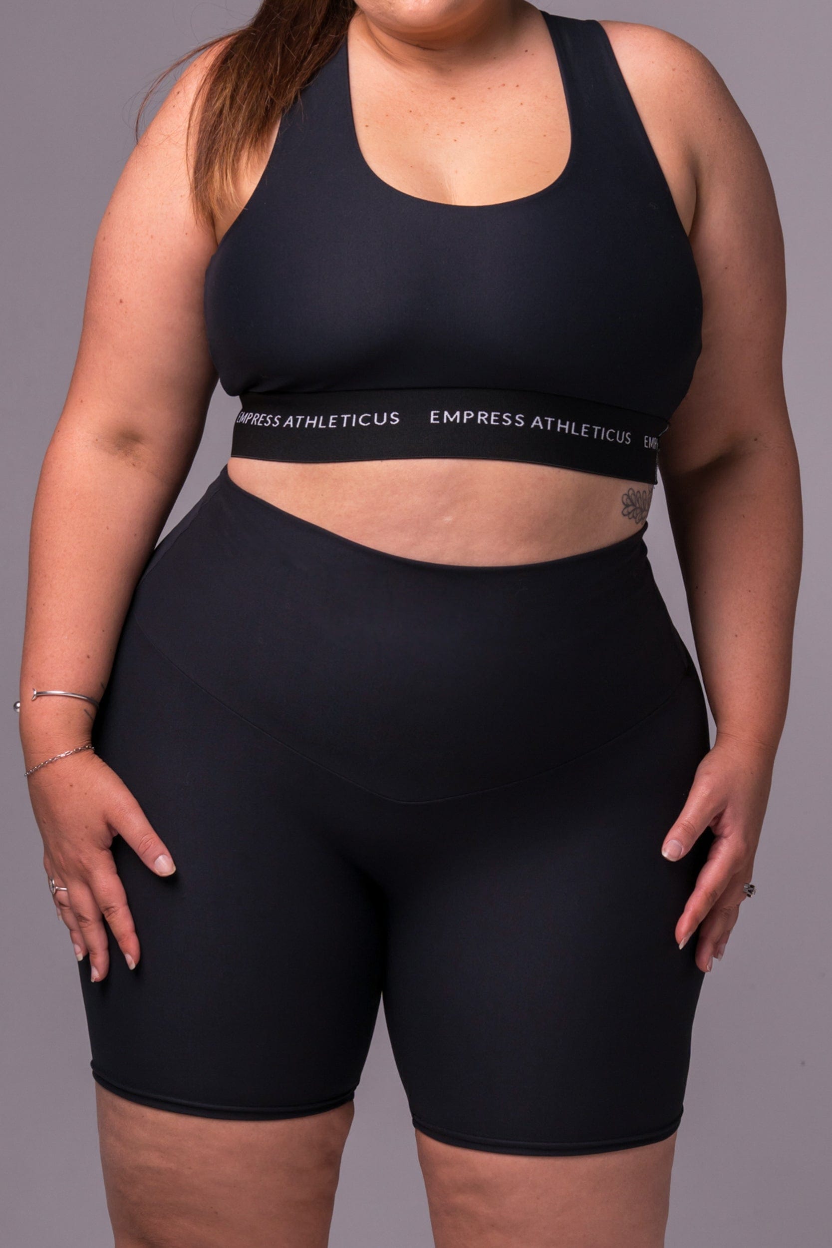 Black Dynamic High Waisted Seamless front Booty Shorts