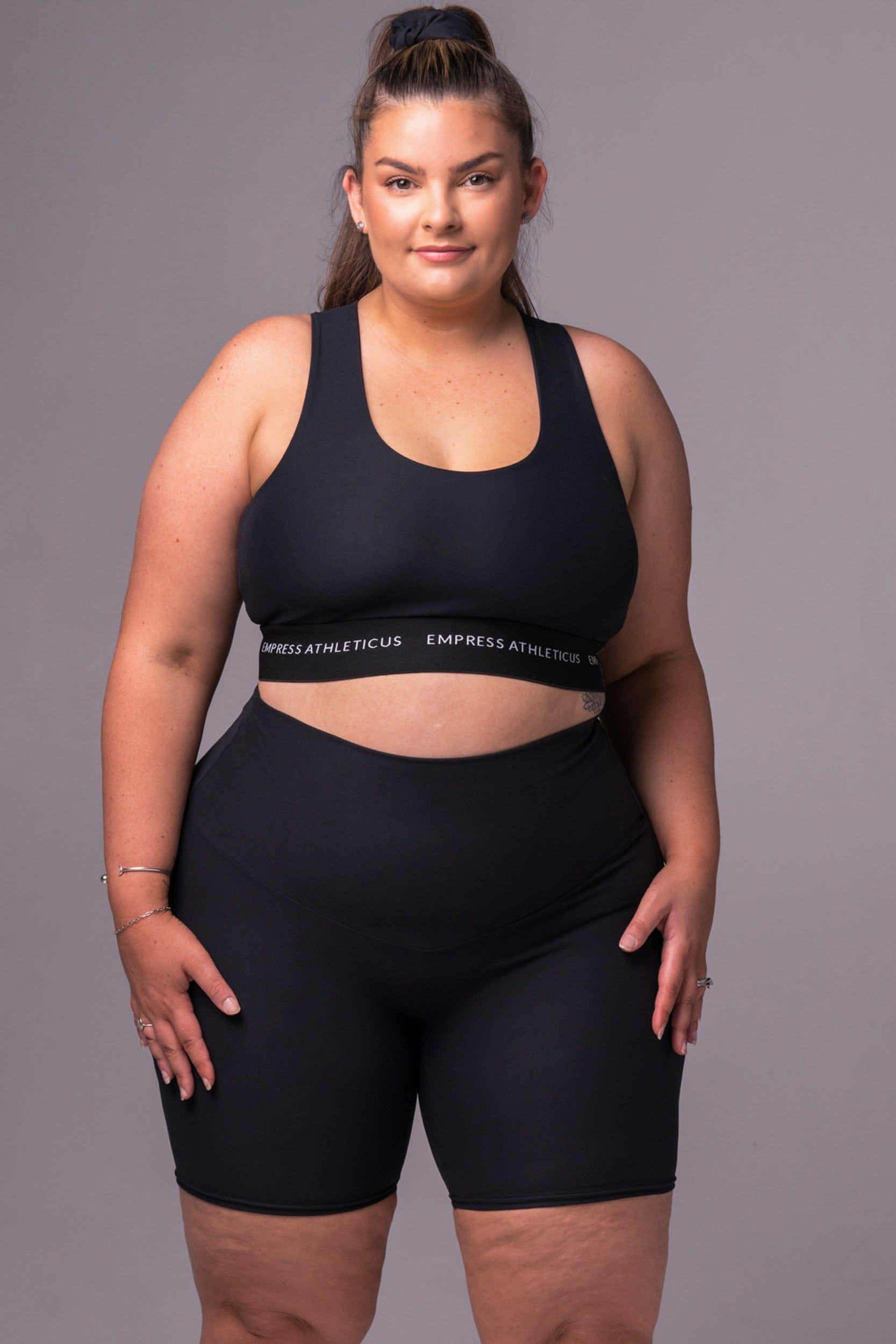 Black Dynamic High Waisted Seamless front Booty Shorts