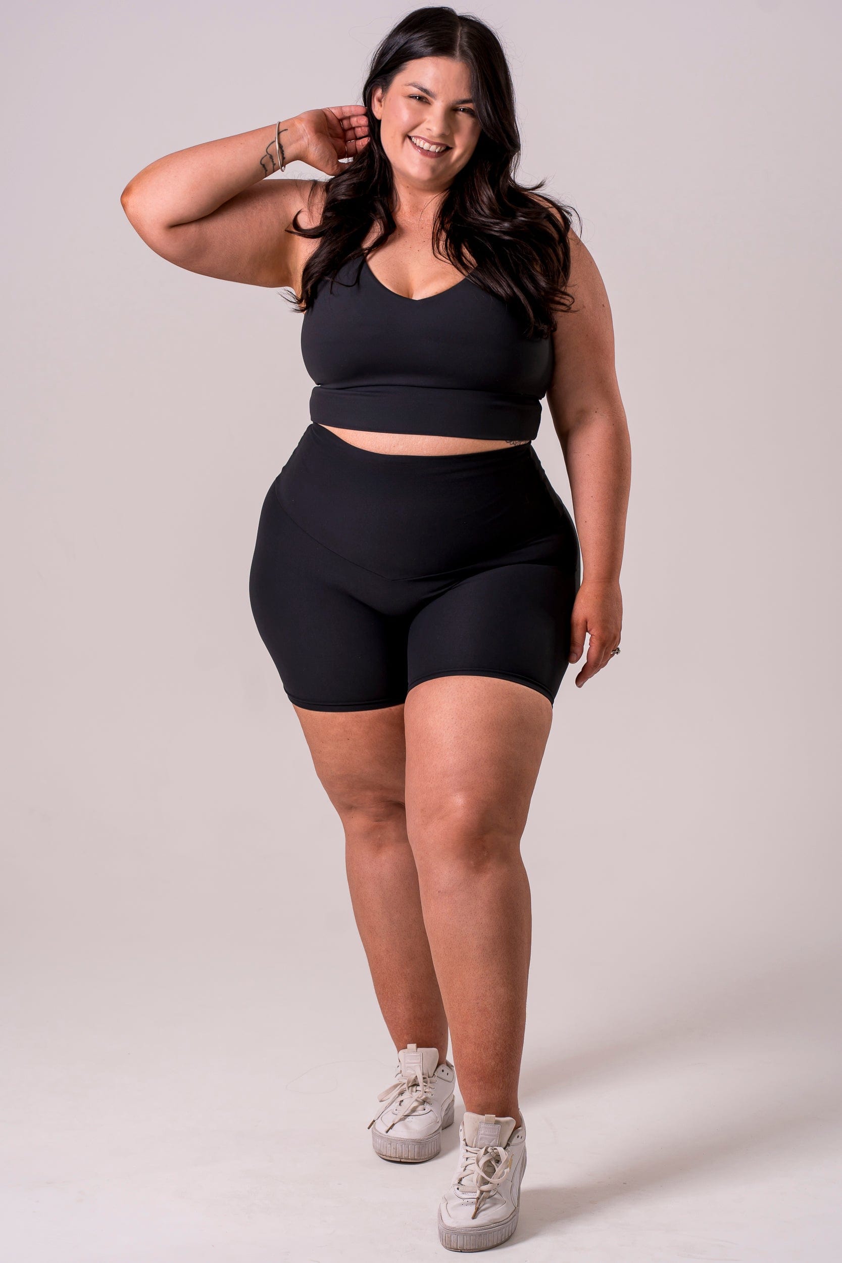 Black Dynamic High Waisted Shorties