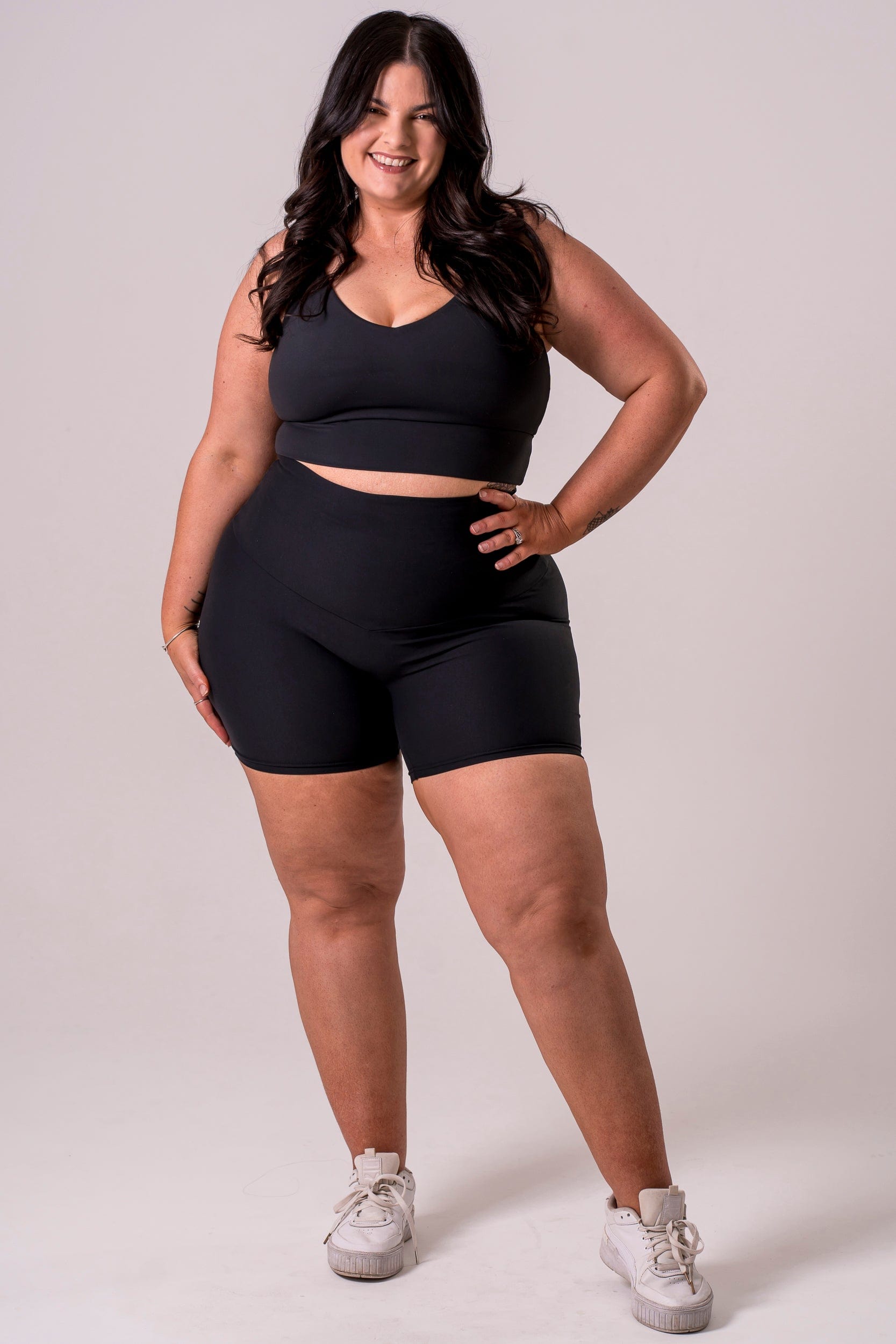 Black Dynamic High Waisted Shorties