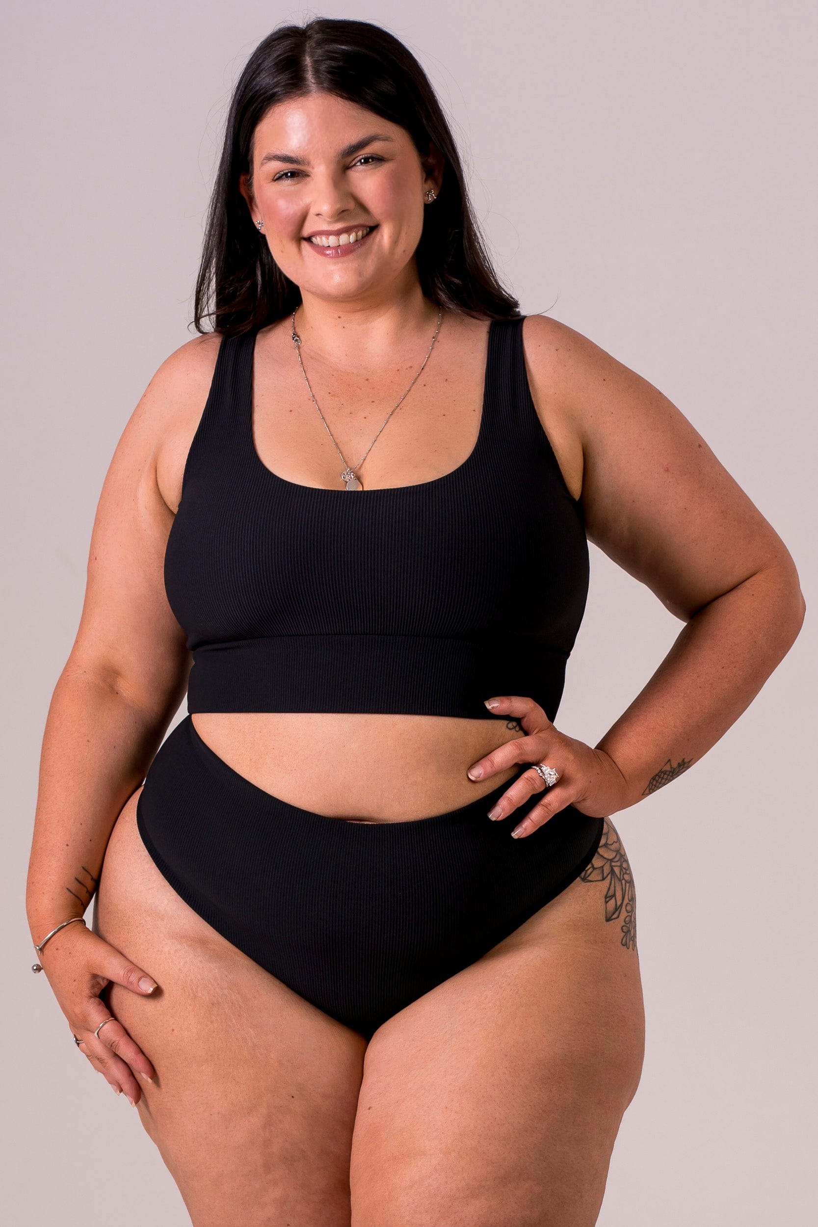 Black High Waisted Bikini Bottoms