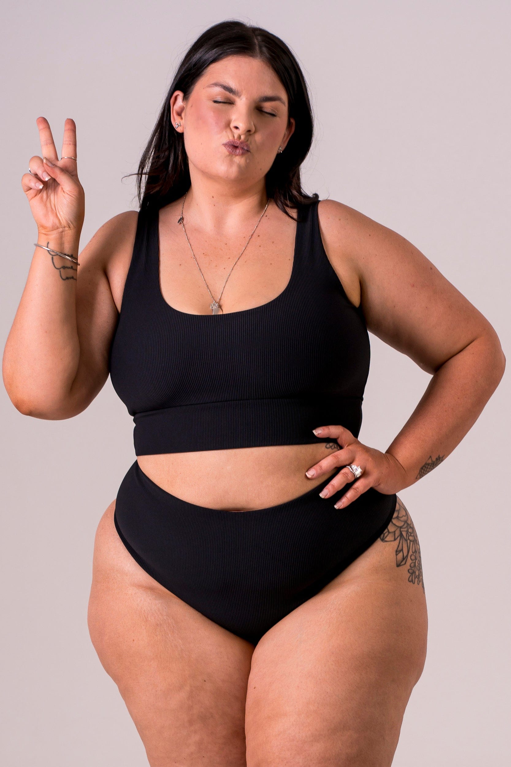 Black High Waisted Bikini Bottoms