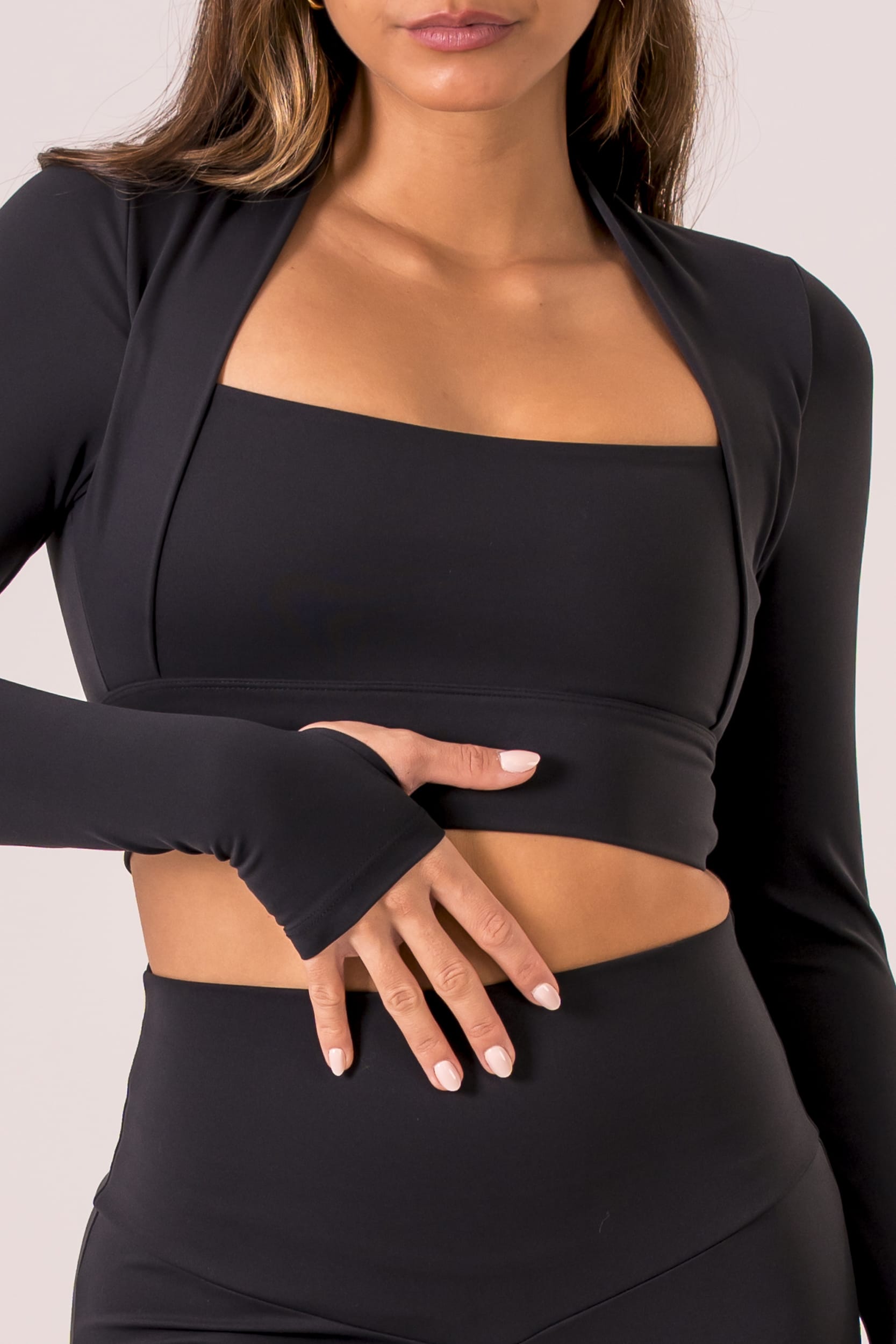 Black Luxe Bolero Crop
