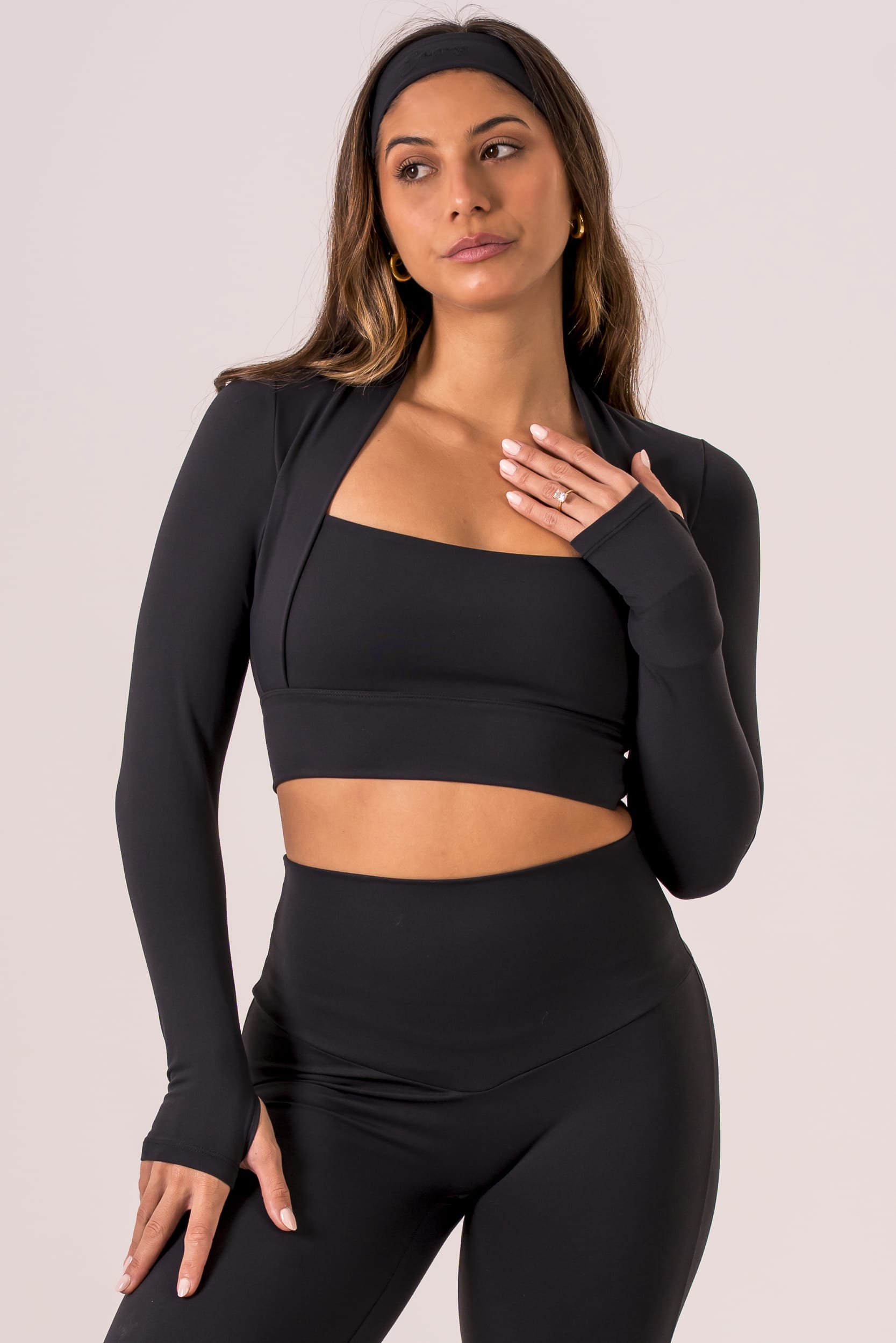 Black Luxe Bolero Crop