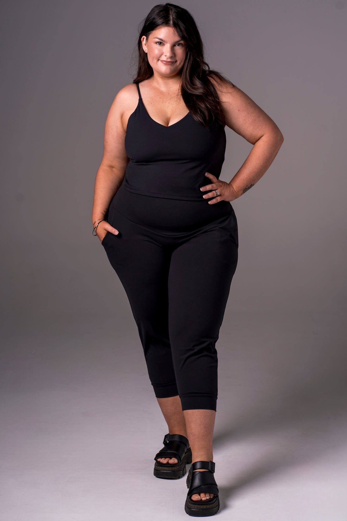 Black Luxe Capri Jogger
