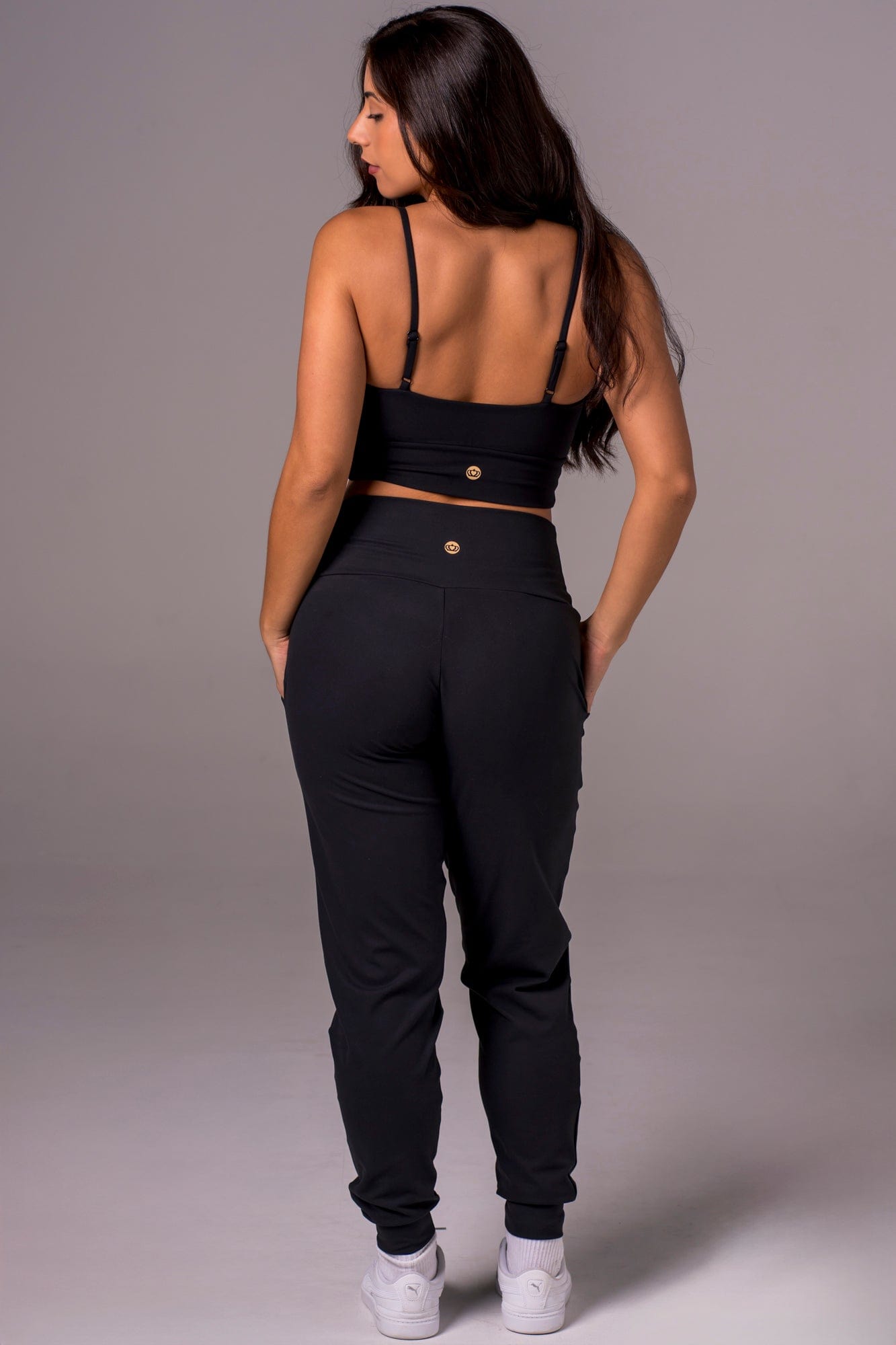 Black Luxe Long Jogger