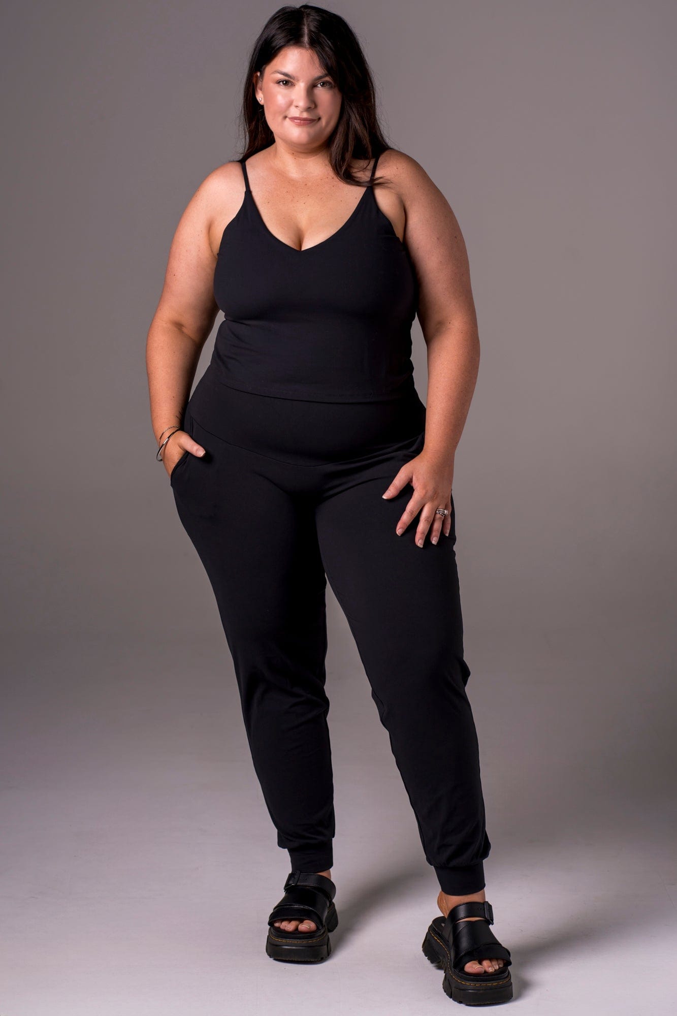 Black Luxe Long Jogger