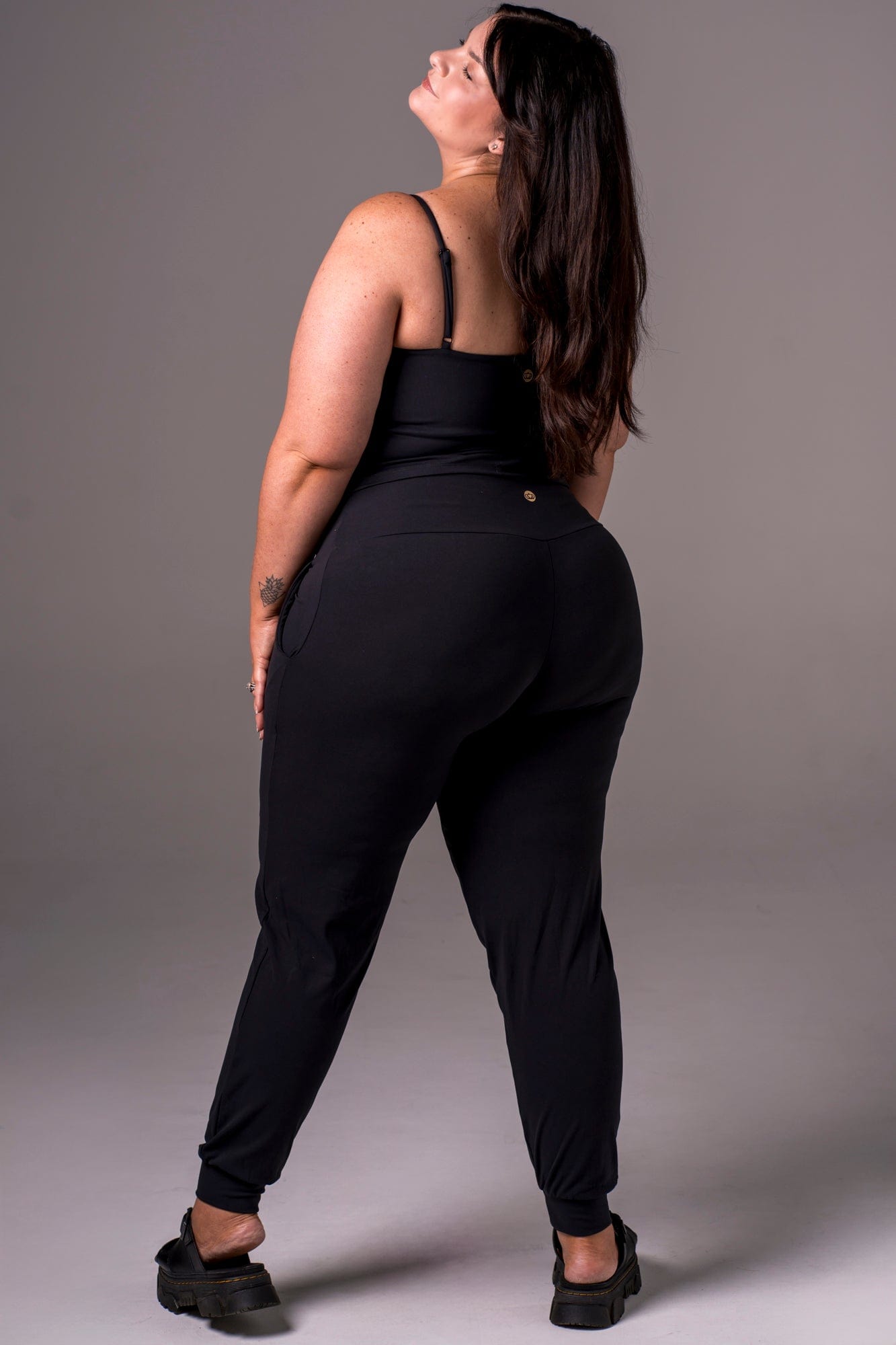 Black Luxe Long Jogger