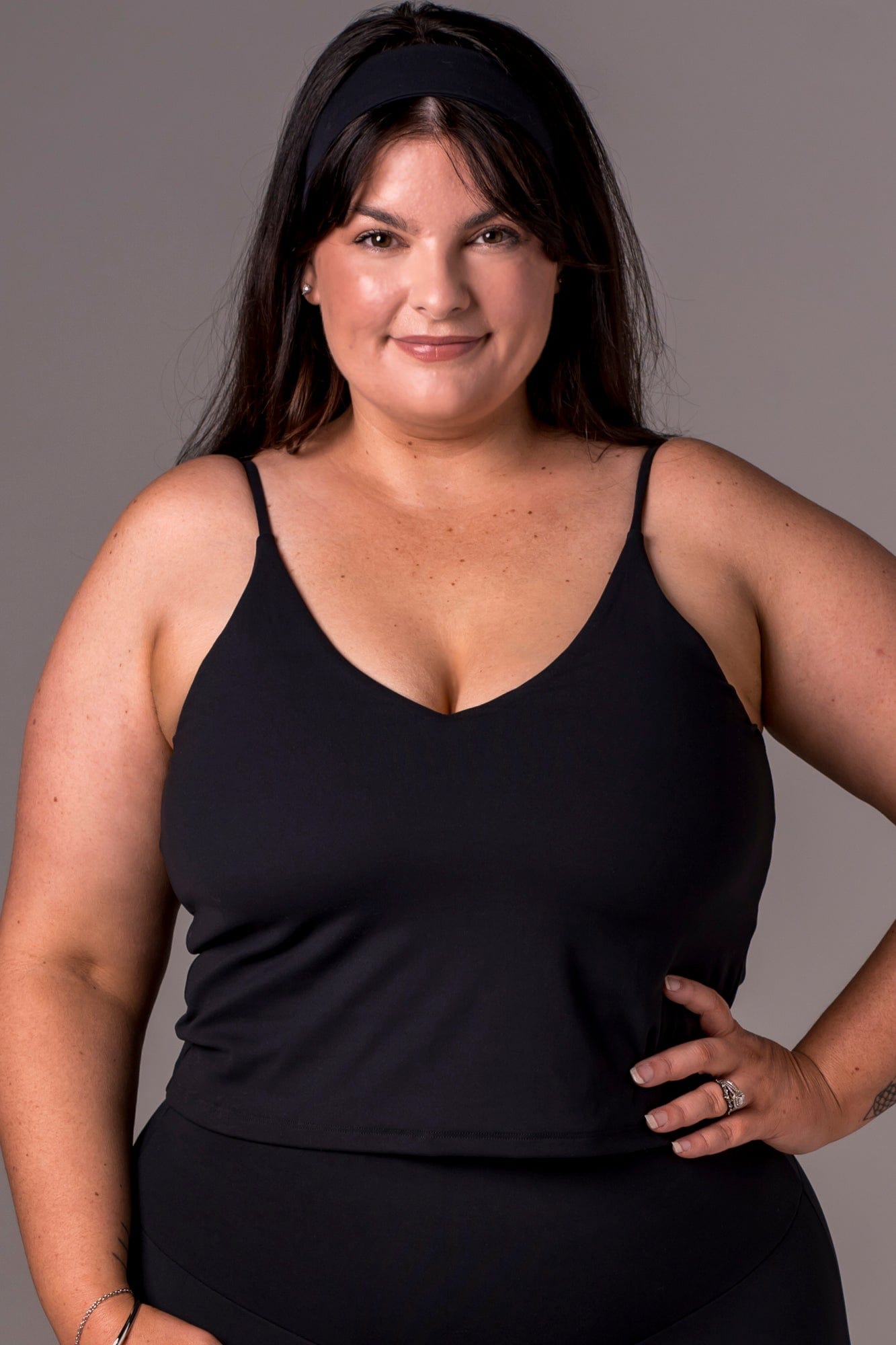 Black Luxe Longline Crop