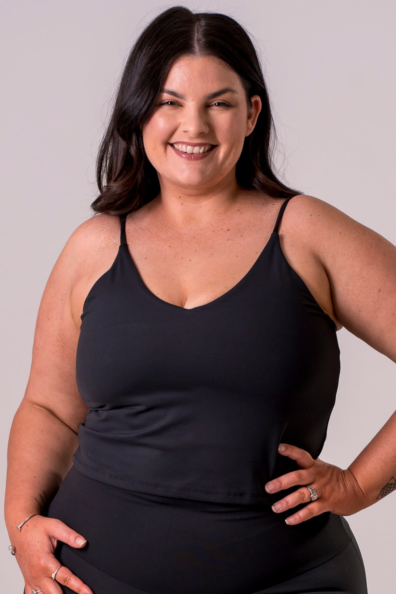 Black Luxe Longline Crop