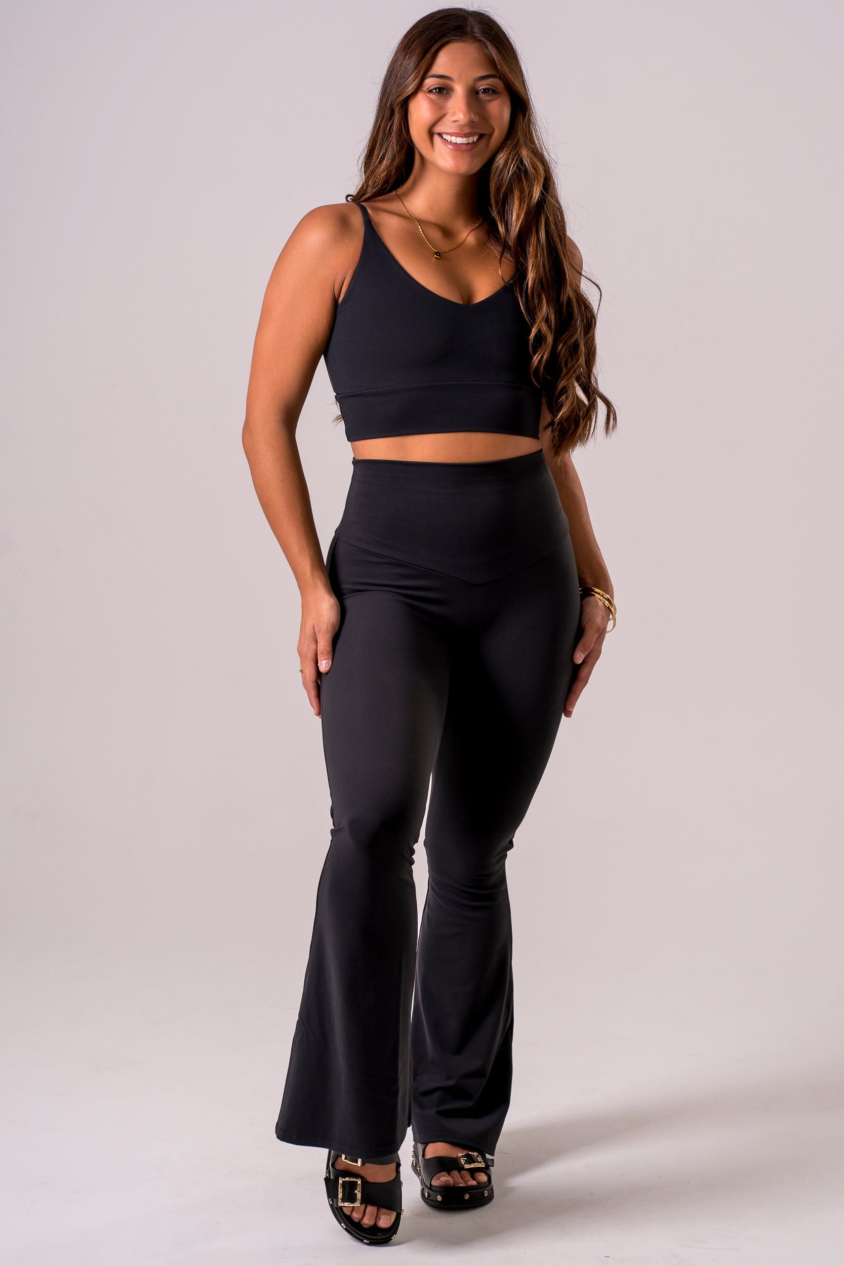 Black Luxe Pocket Yoga Pants