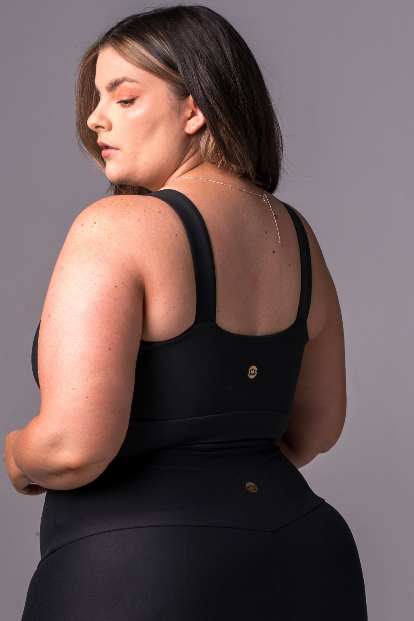 Black Regal Luxe Yoga Crop