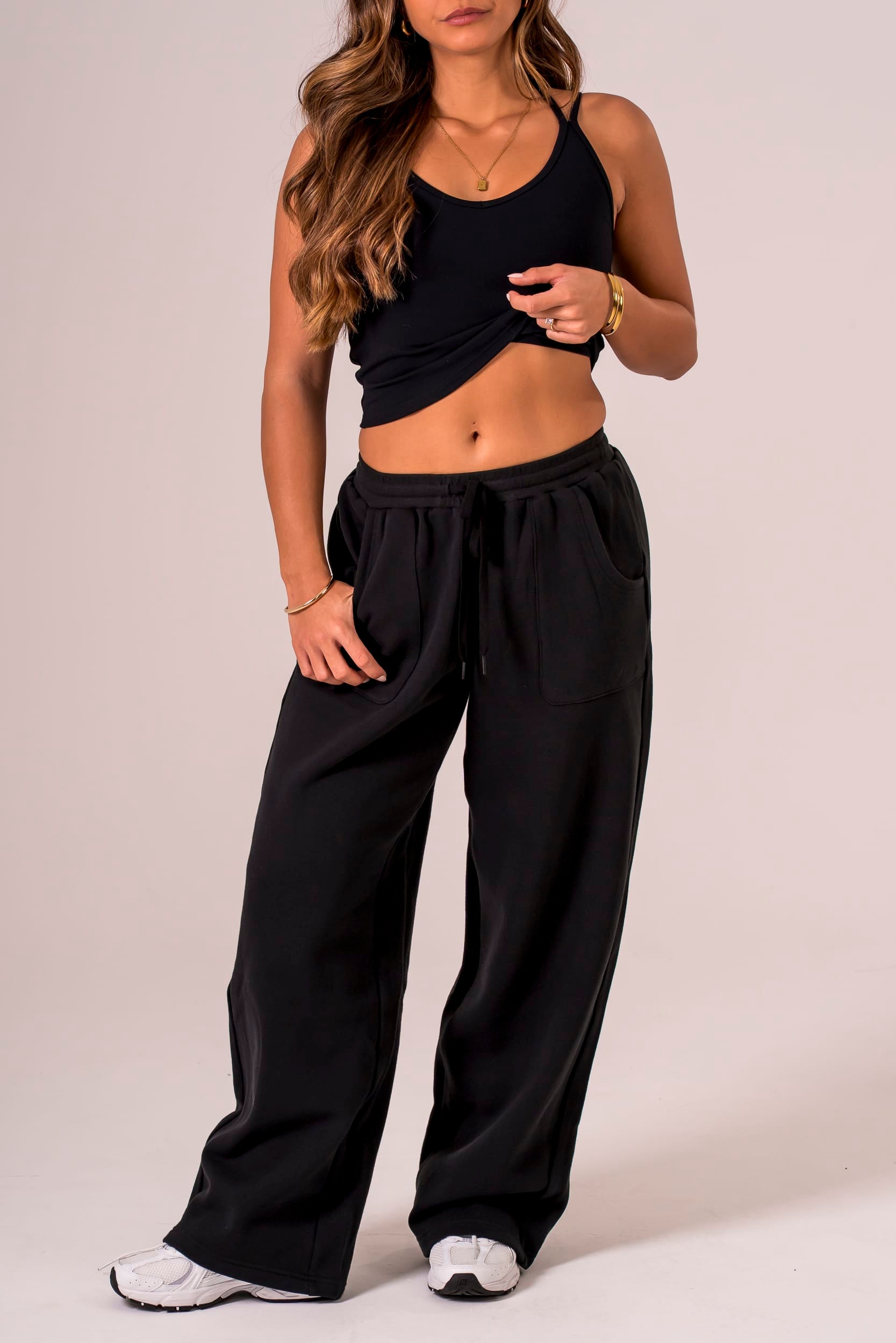 Black Wide Leg Lounge Pants