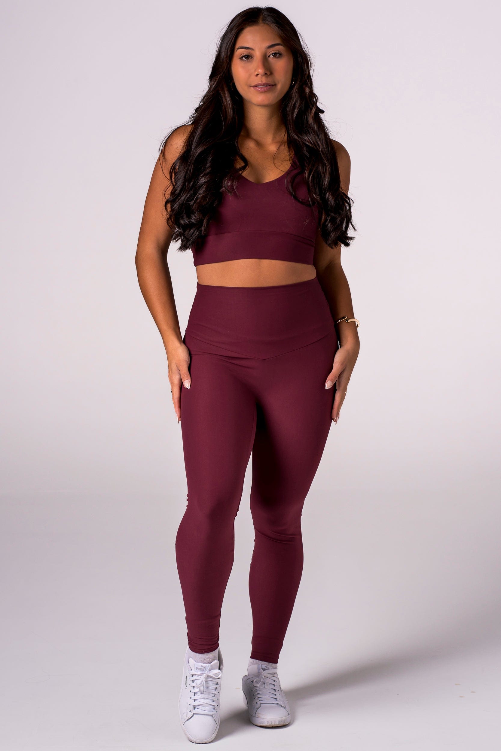 Cherry Cola Dynamic High Waisted Ankle Biter Leggings