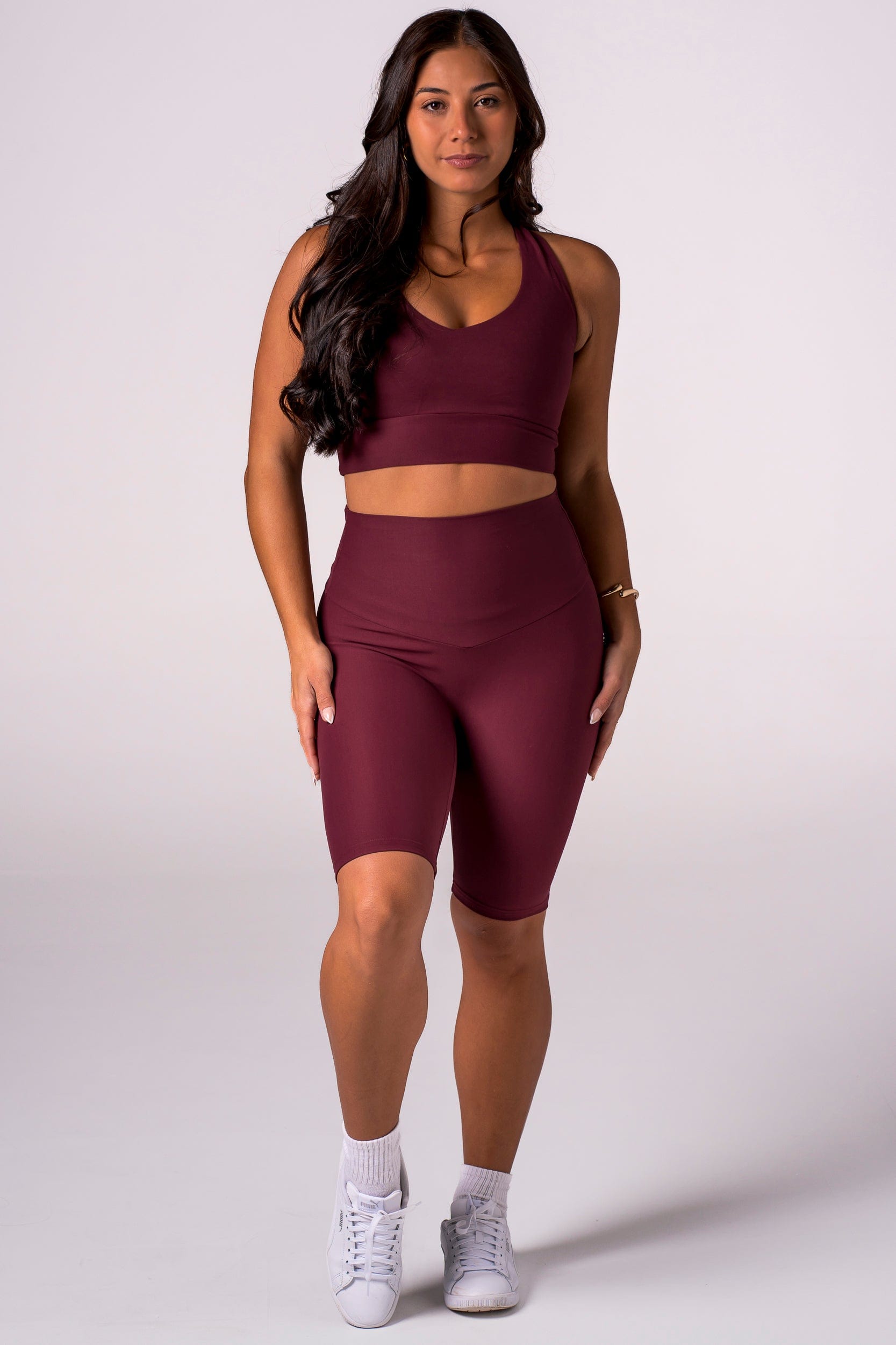 Cherry Cola Dynamic High Waisted Bike Shorts