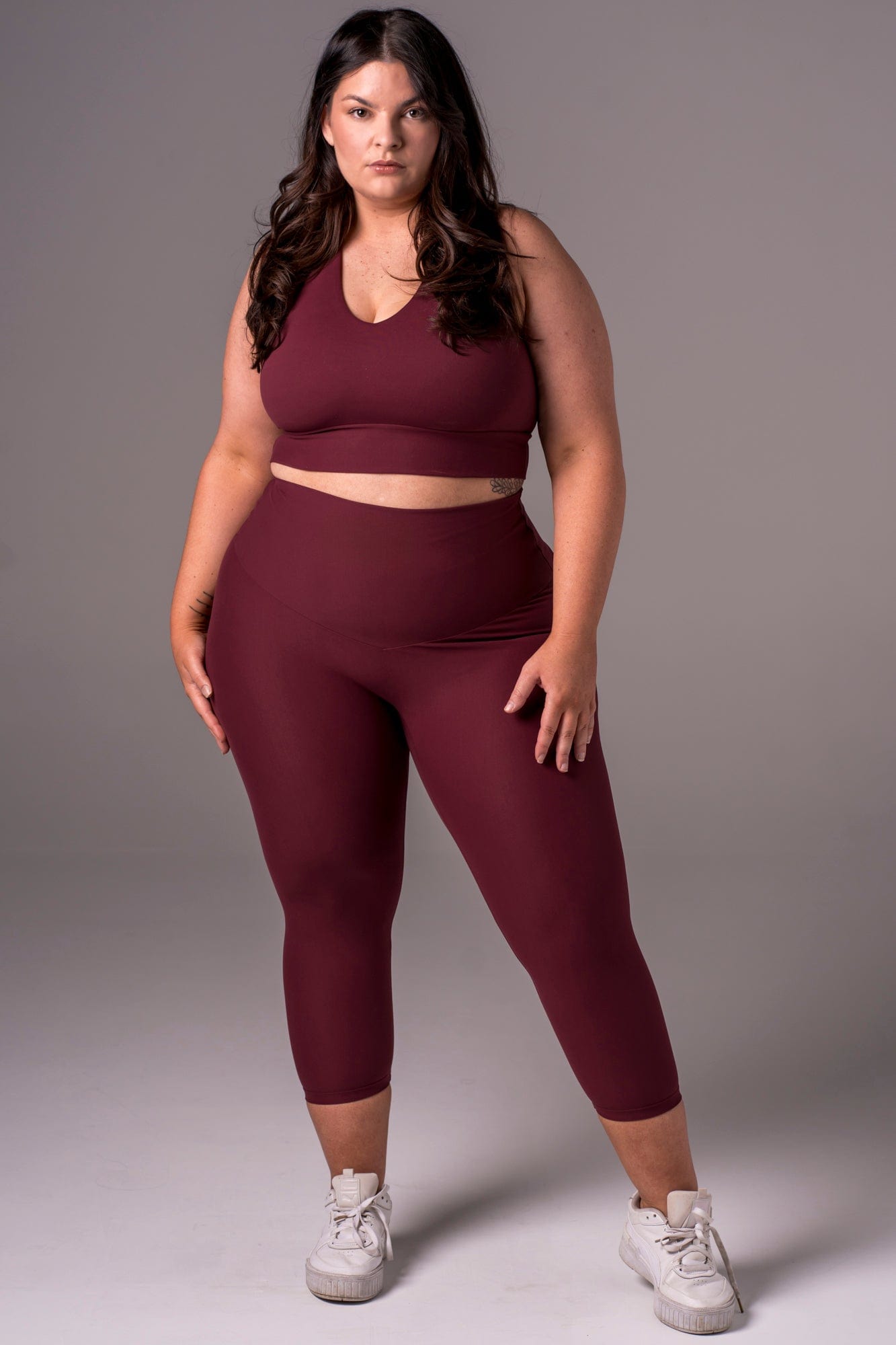 Cherry Cola Dynamic High Waisted Capri Leggings