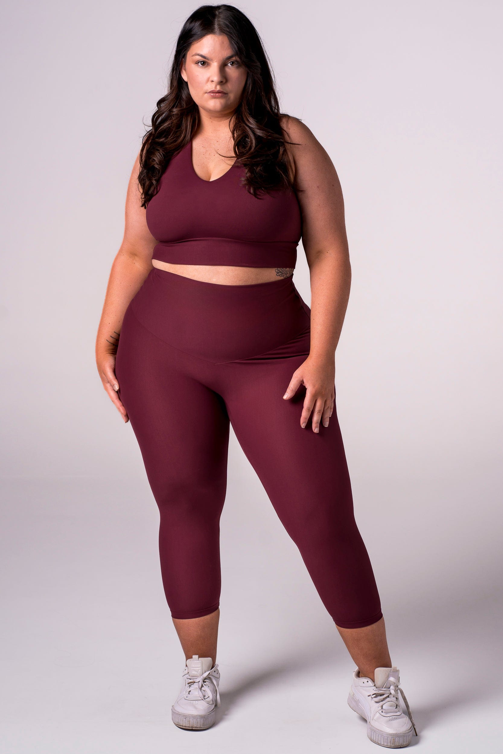 Cherry Cola Dynamic High Waisted Capri Leggings
