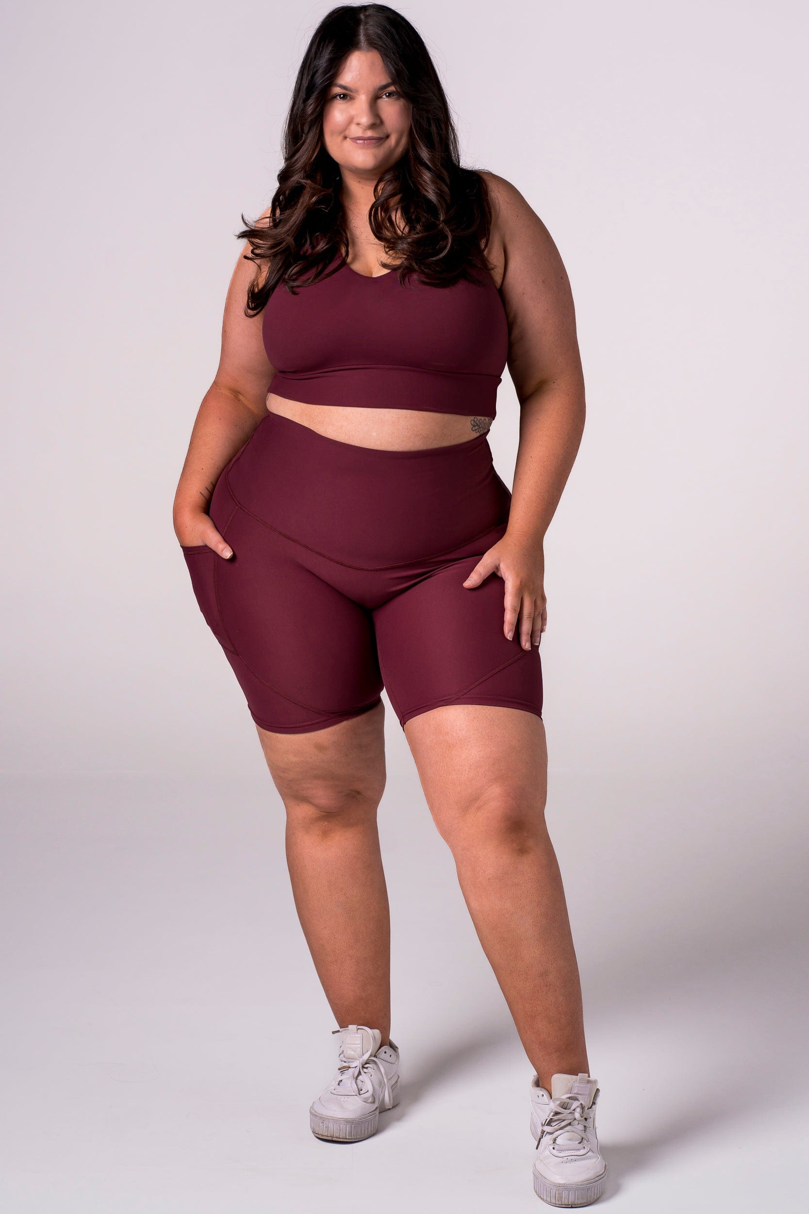 Cherry Cola Dynamic High Waisted Pocket Shaper Booty Shorts